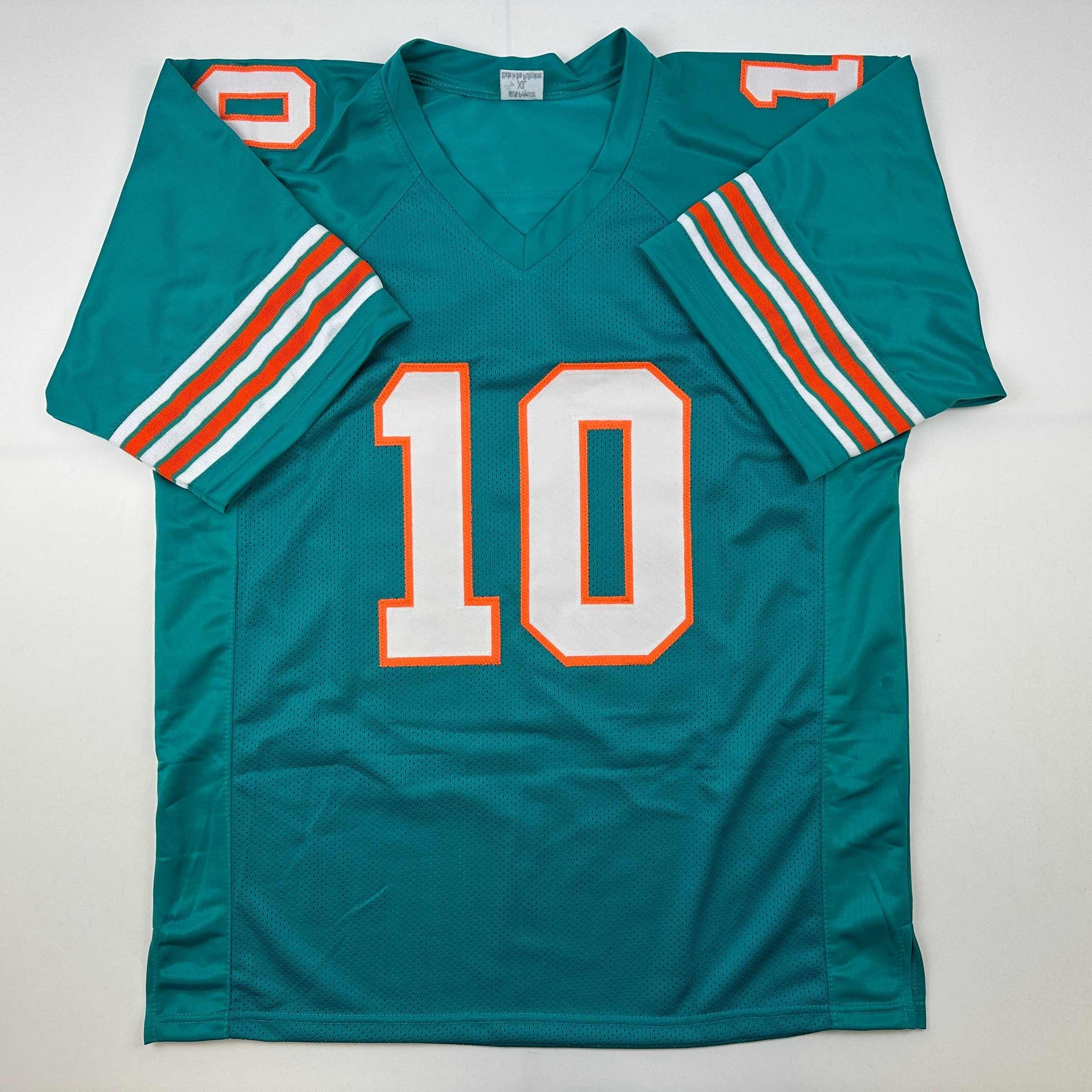 Autographed/Signed Tyreek Hill Cheetah Miami Retro Teal Football Jersey Beckett BAS COA