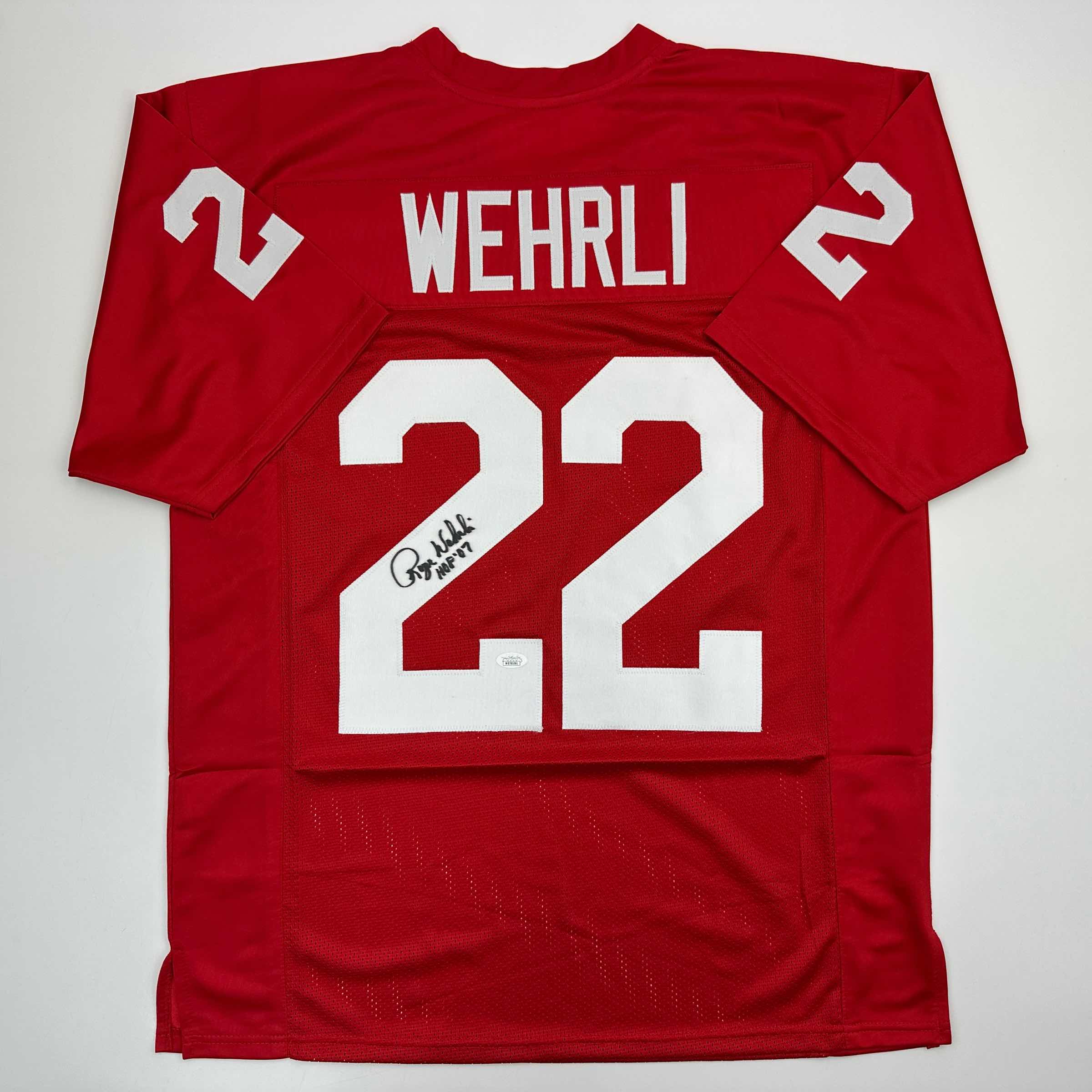 Autographed/Signed Roger Wehrli HOF 07 Arizona Red Football Jersey JSA COA