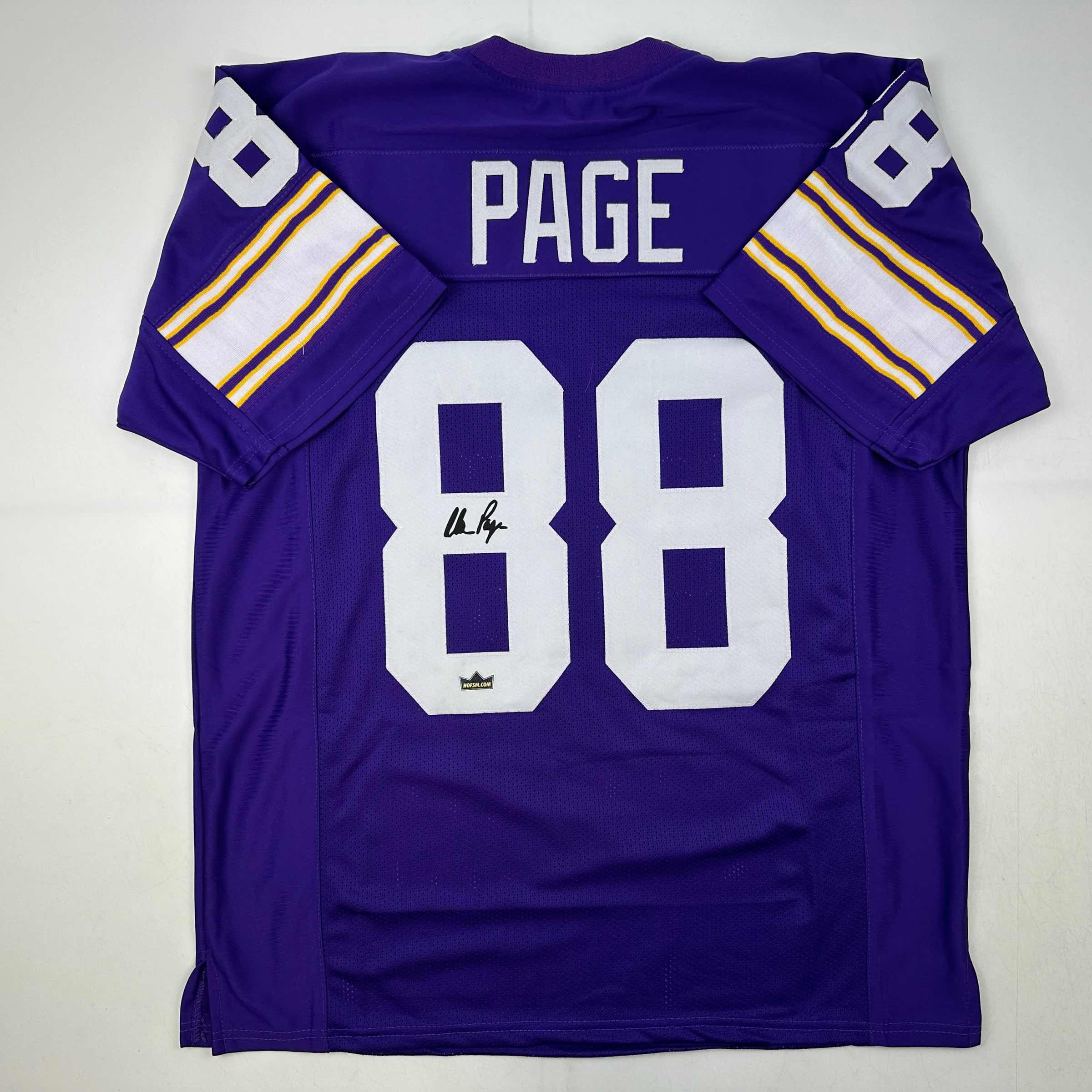 Facsimile Autographed Alan Page Minnesota Purple Reprint Laser Auto Football Jersey Size Men's XL