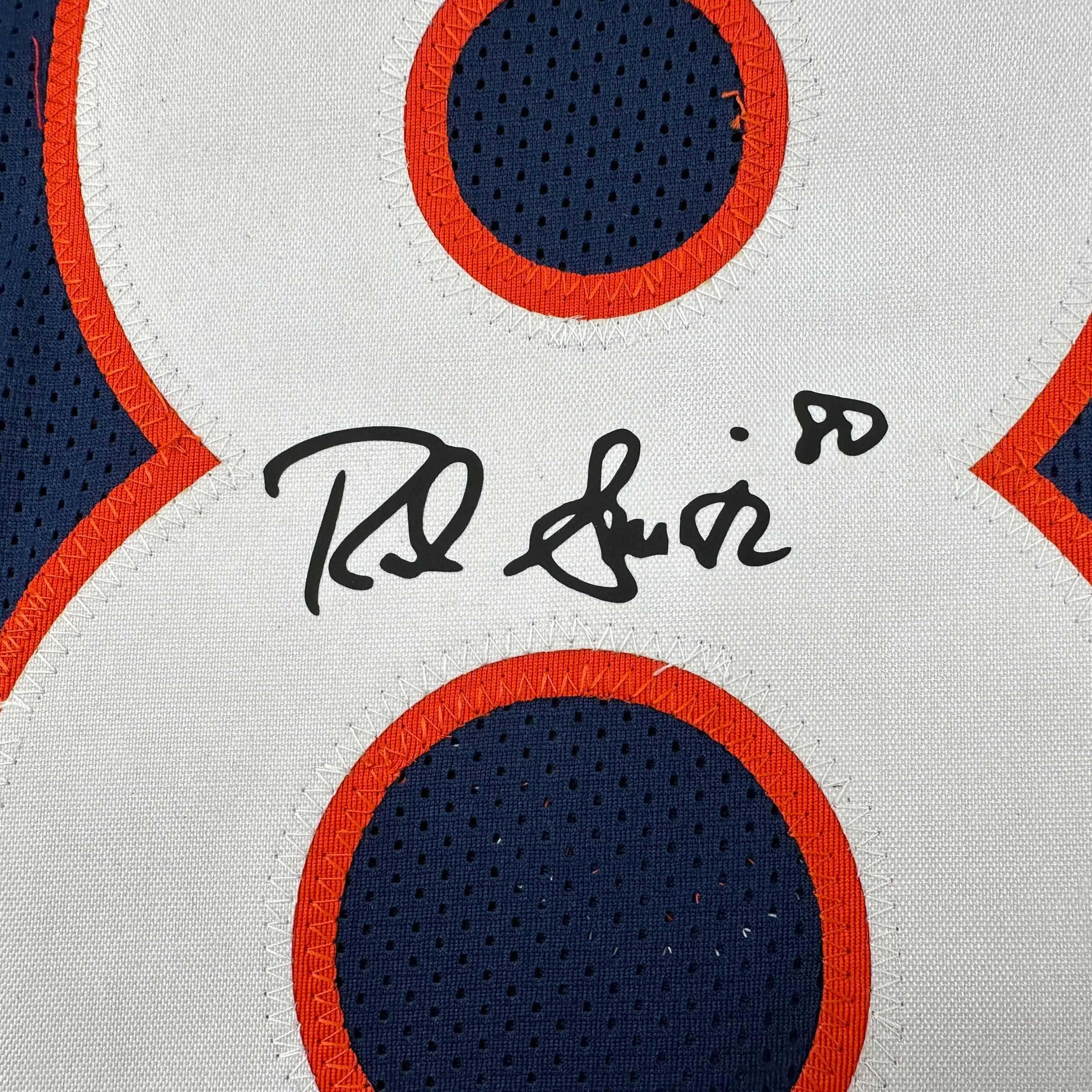 Facsimile Autographed Rod Smith Denver Blue Reprint Laser Auto Football Jersey Size Men's XL