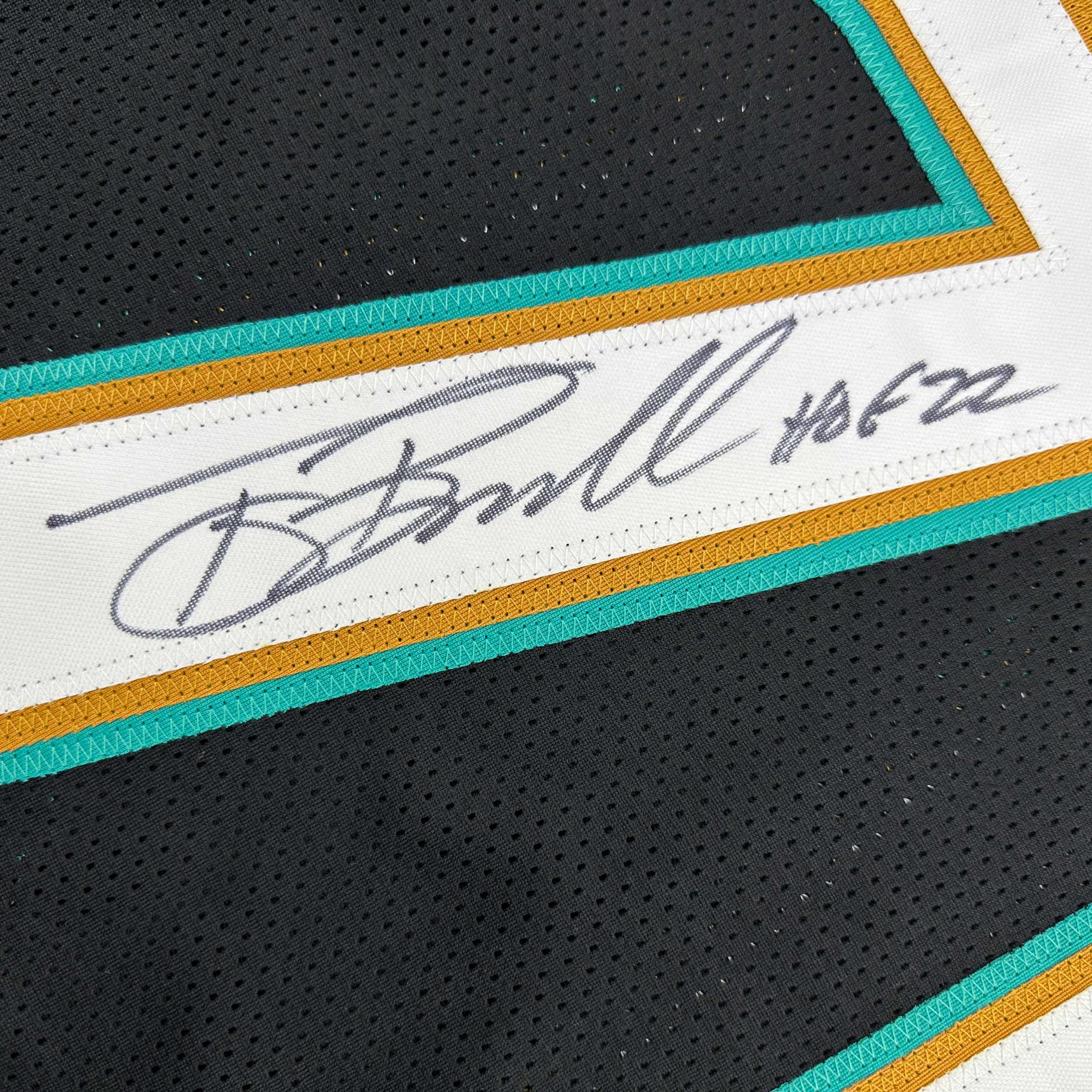 Autographed/Signed Tony Boselli HOF 22 Jacksonville Black Football Jersey Beckett BAS COA