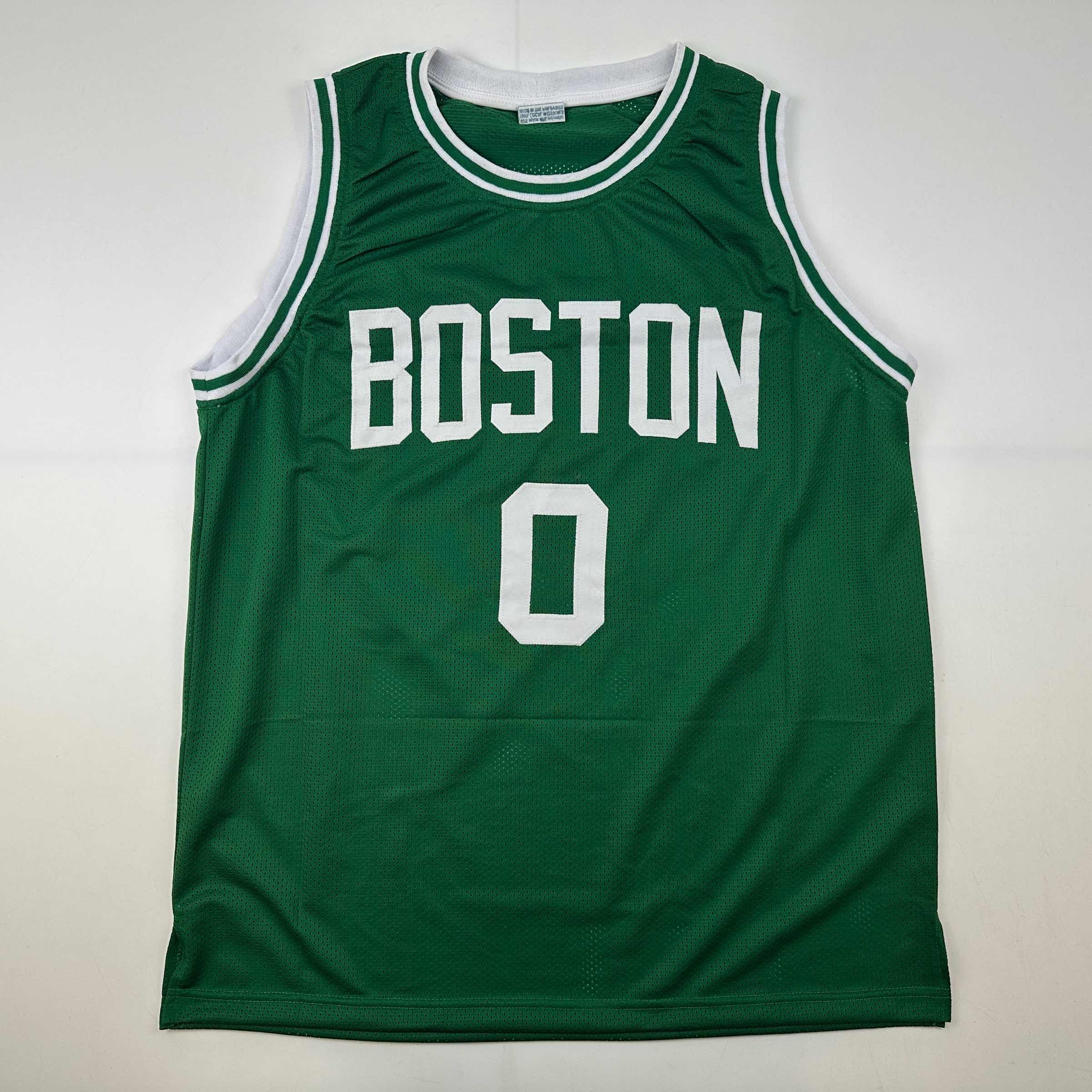 Facsimile Autographed Jayson Tatum Boston Green Reprint Laser Auto Basketball Jersey Size Men's XL