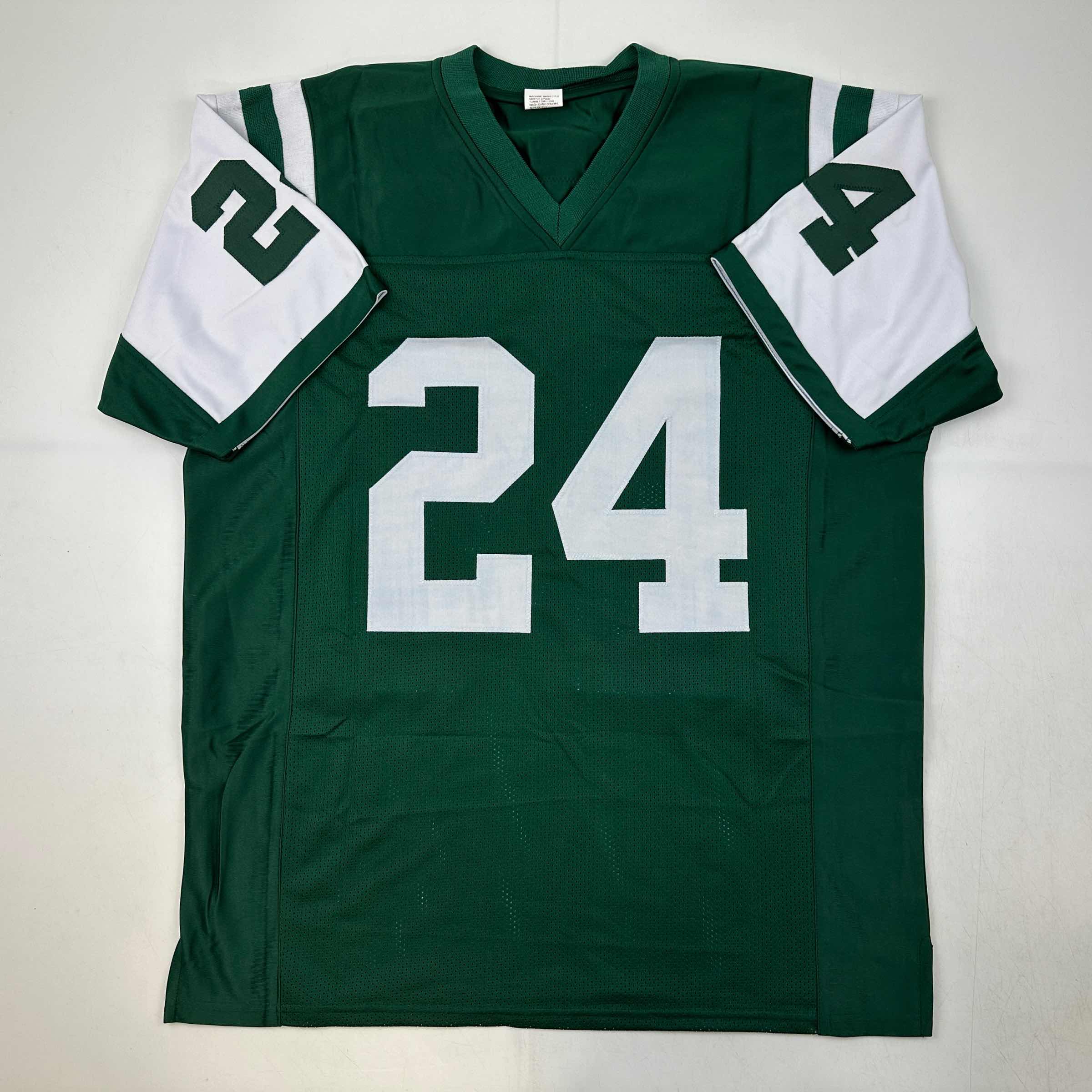 Facsimile Autographed Darrelle Revis New York Green Reprint Laser Auto Football Jersey Size Men's XL