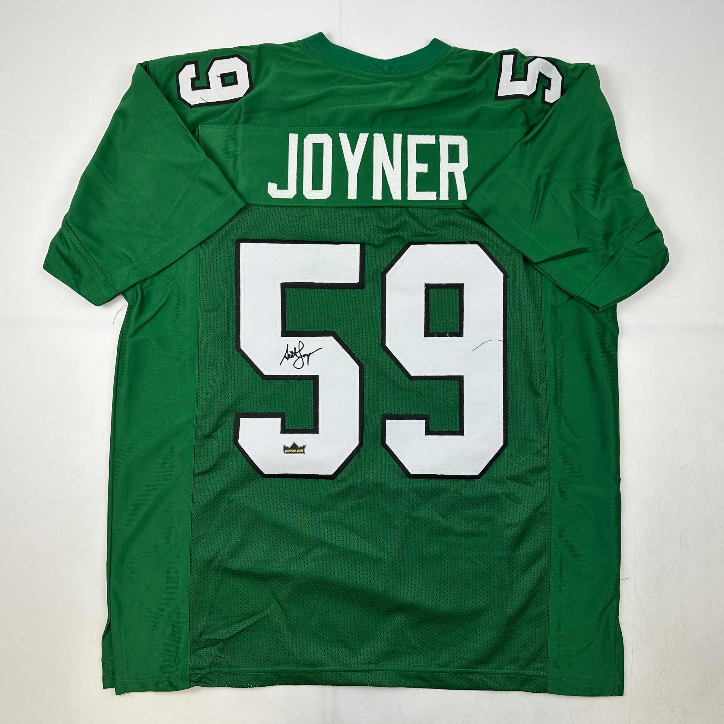 Facsimile Autographed Seth Joyner Philadelphia Kelly Green Reprint Laser Auto Football Jersey Size Men's XL