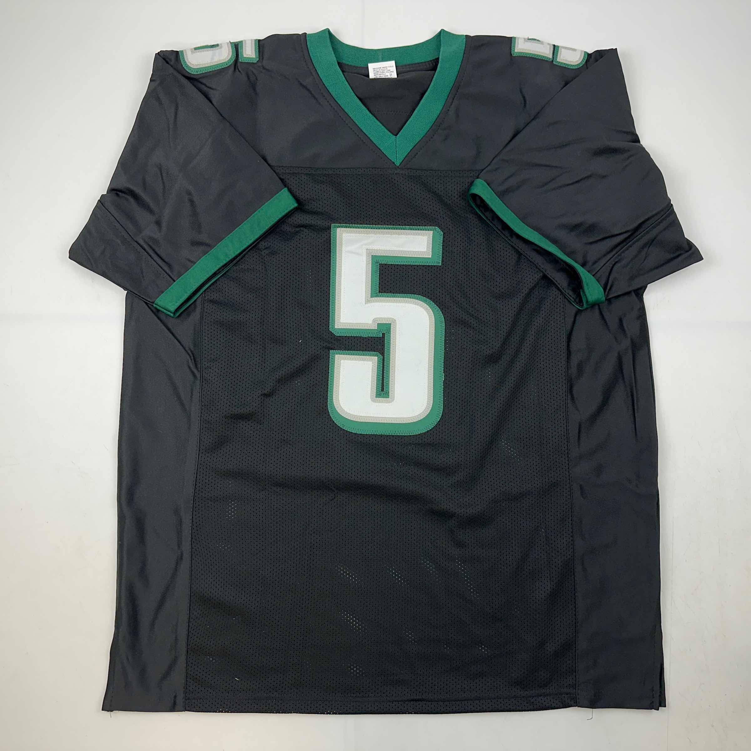 Facsimile Autographed Donovan McNabb Philadelphia Black Reprint Laser Auto Football Jersey Size Men's XL