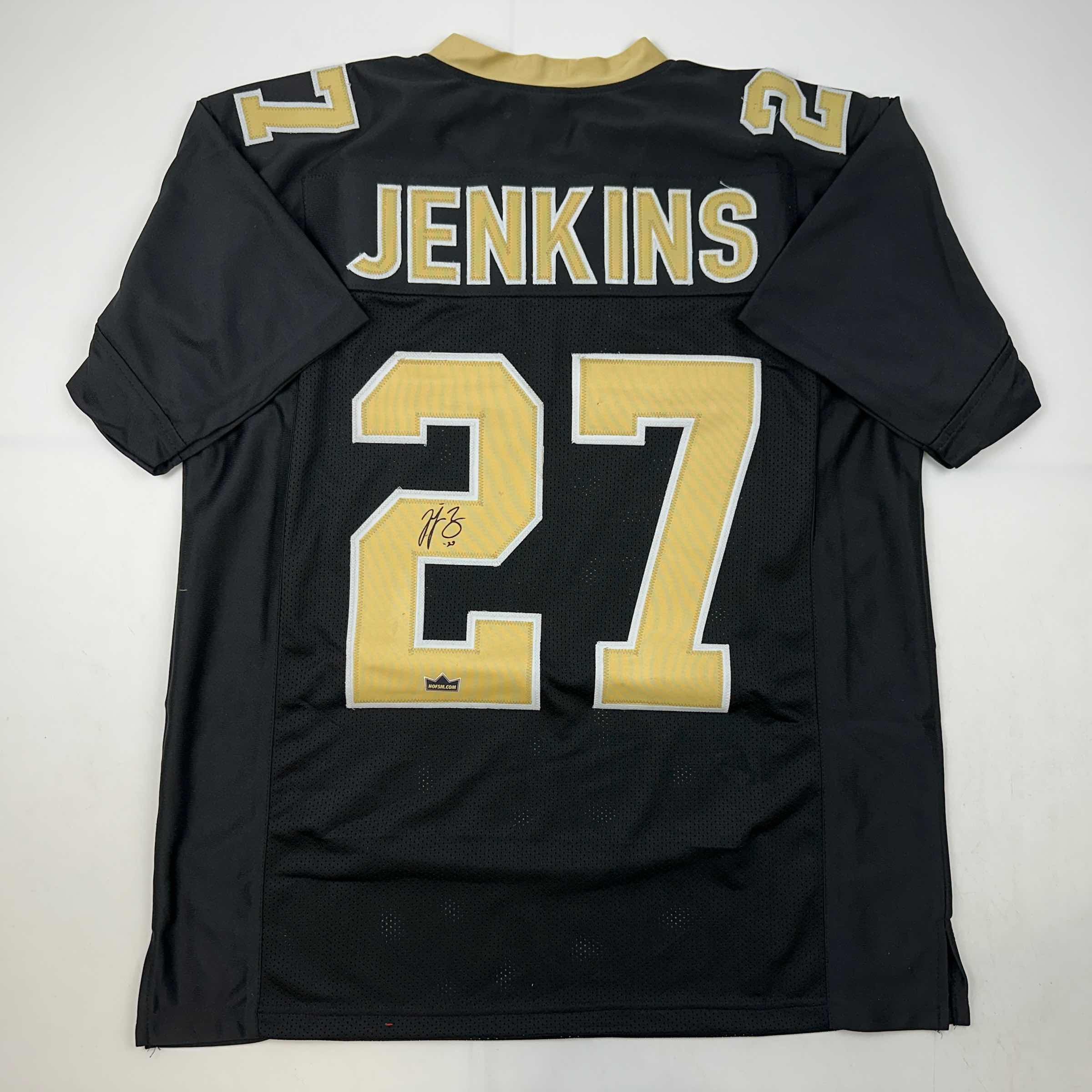 Facsimile Autographed Malcolm Jenkins New Orleans Black Reprint Laser Auto Football Jersey Size Men's XL