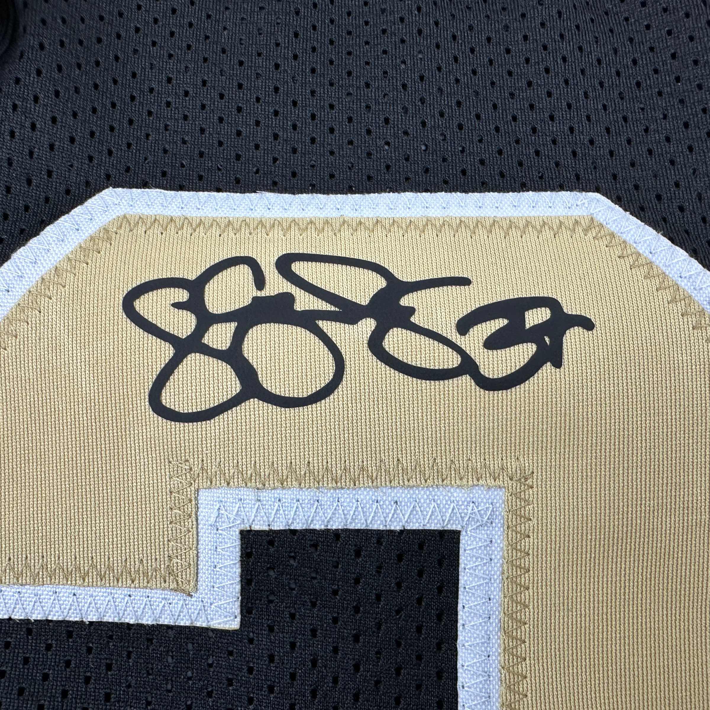 Facsimile Autographed Steve Gleason New Orleans Black Reprint Laser Auto Football Jersey Size Men's XL
