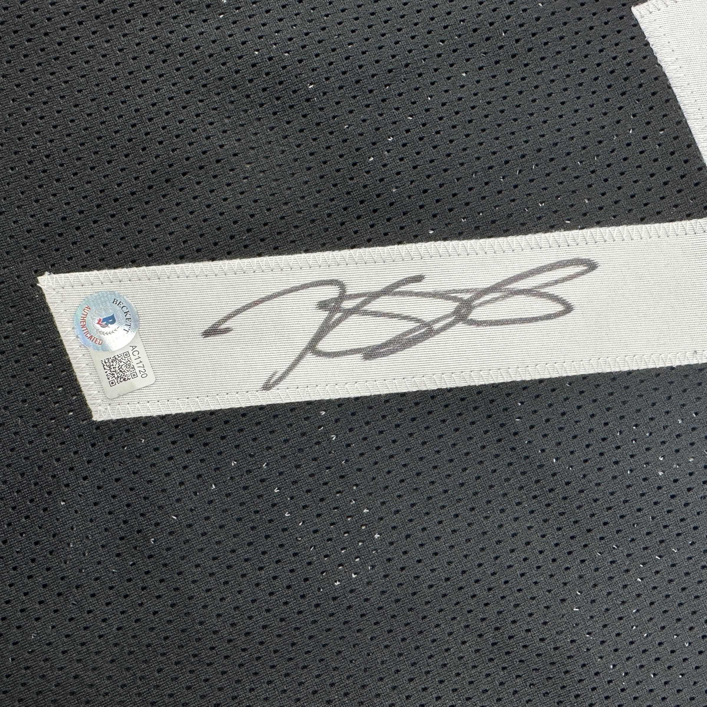 Autographed/Signed Kevin Durant Brooklyn Black Basketball Jersey Beckett BAS COA