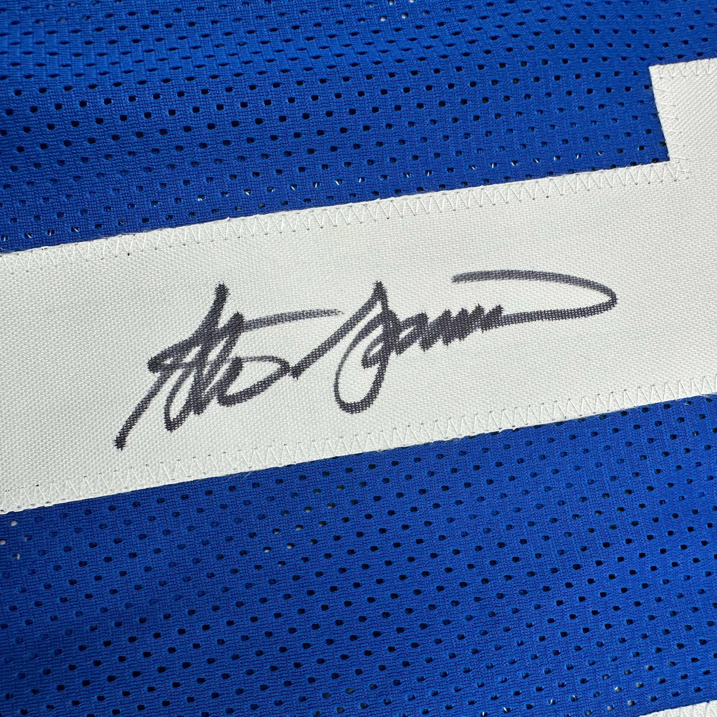 Autographed/Signed Steve Spurrier Florida Blue College Football Jersey JSA COA