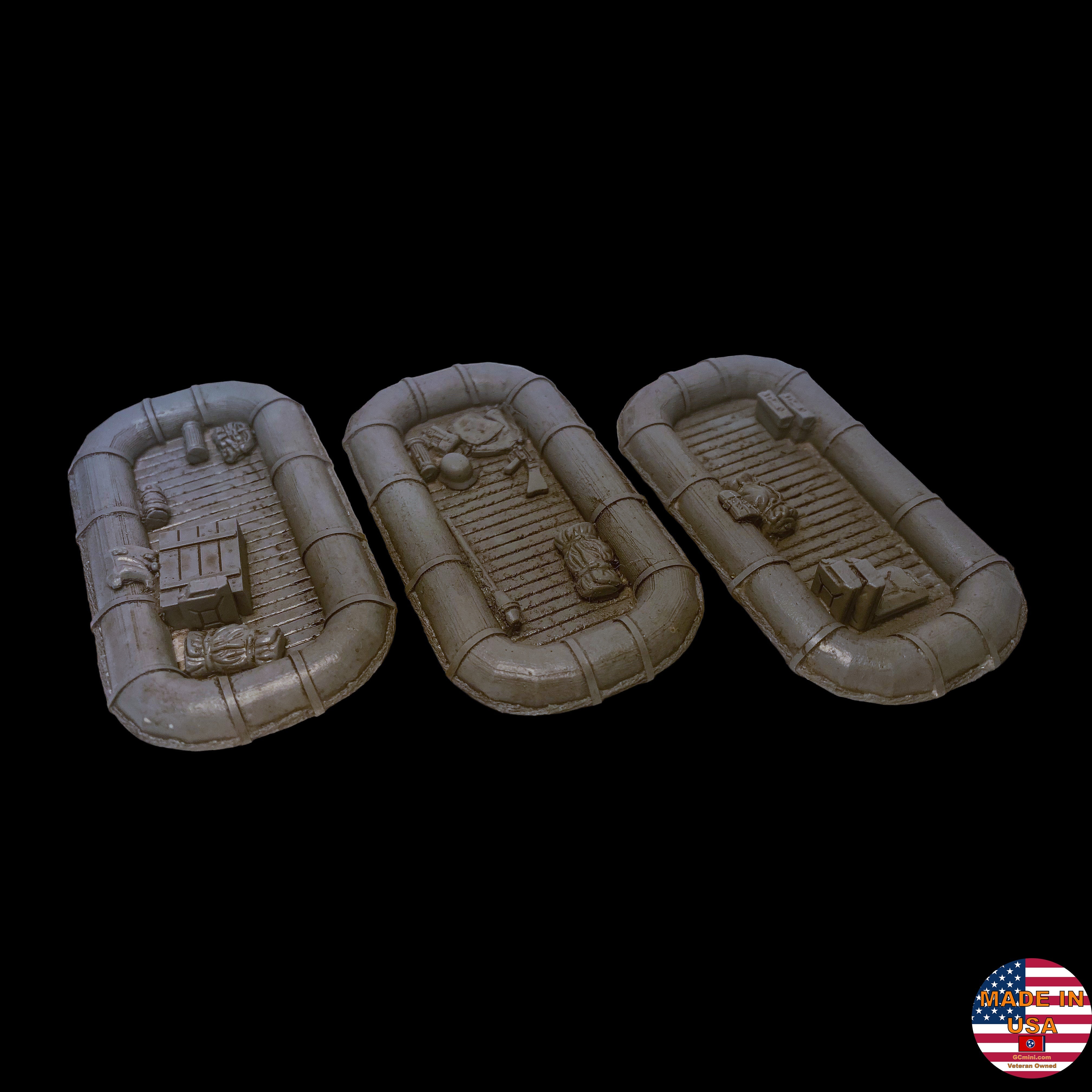 Inflatable Boat (Schlauchboot) With Bits of Cargo (3/pk) - 28MSCE021