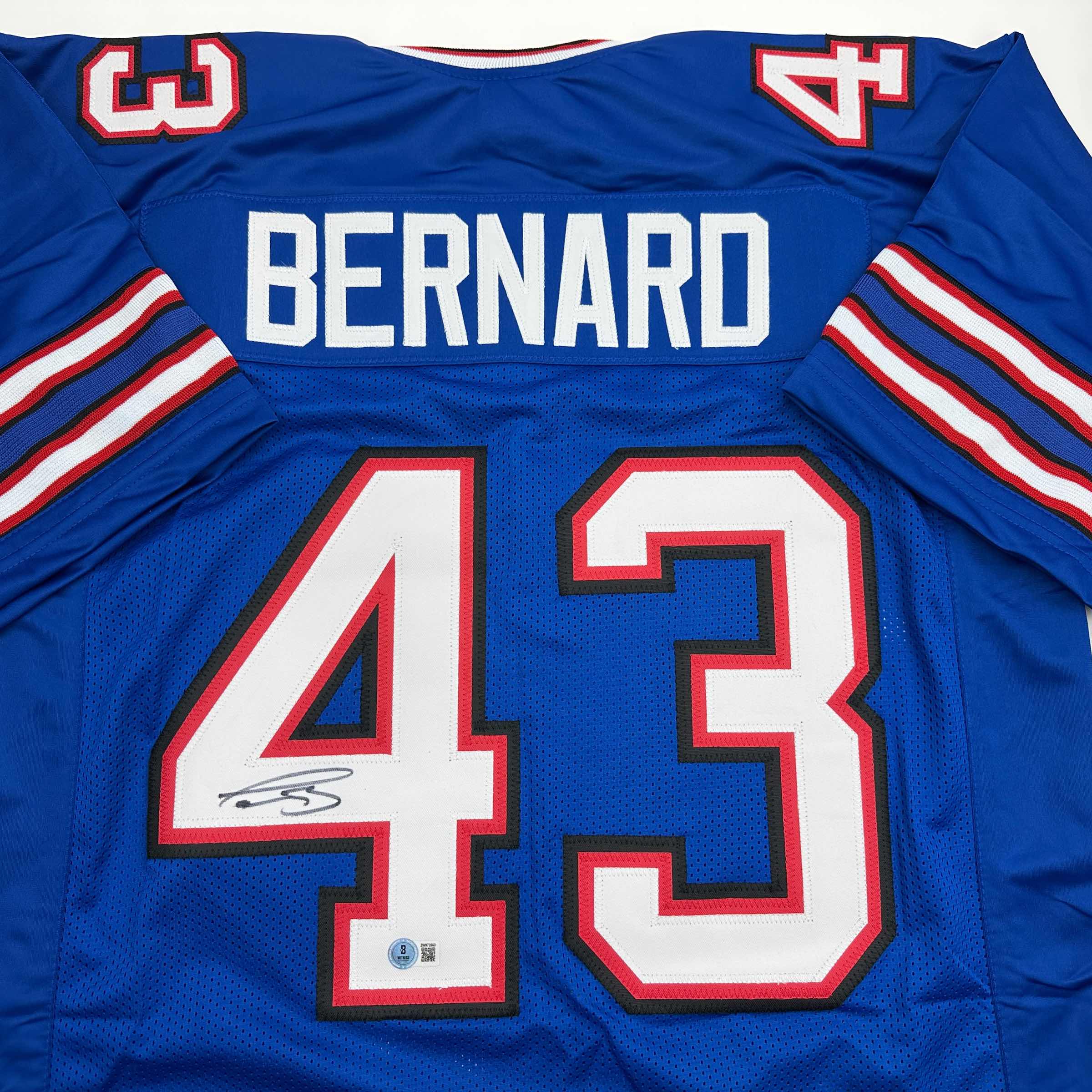 Autographed/Signed Terrel Bernard Buffalo Blue Football Jersey Beckett BAS COA