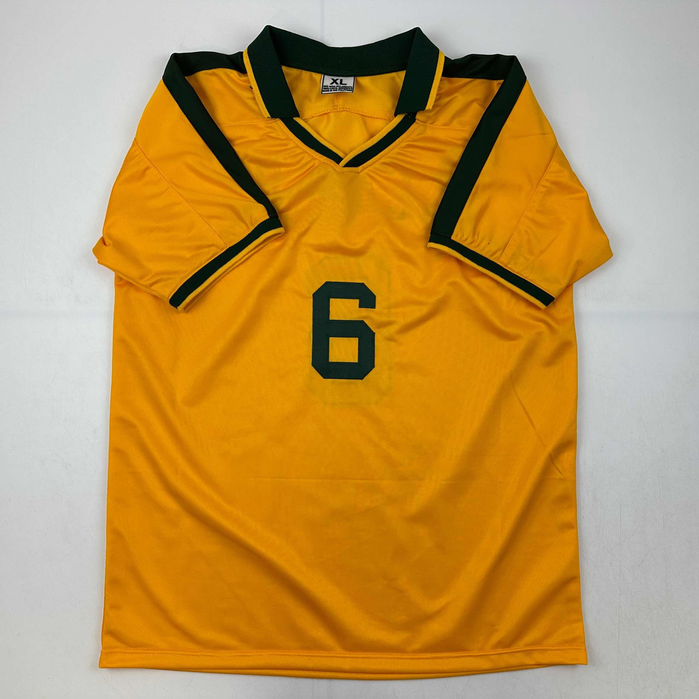 Facsimile Autographed Roberto Carlos Brazil Yellow World Cup Reprint Laser Auto Soccer Jersey Size Men's XL