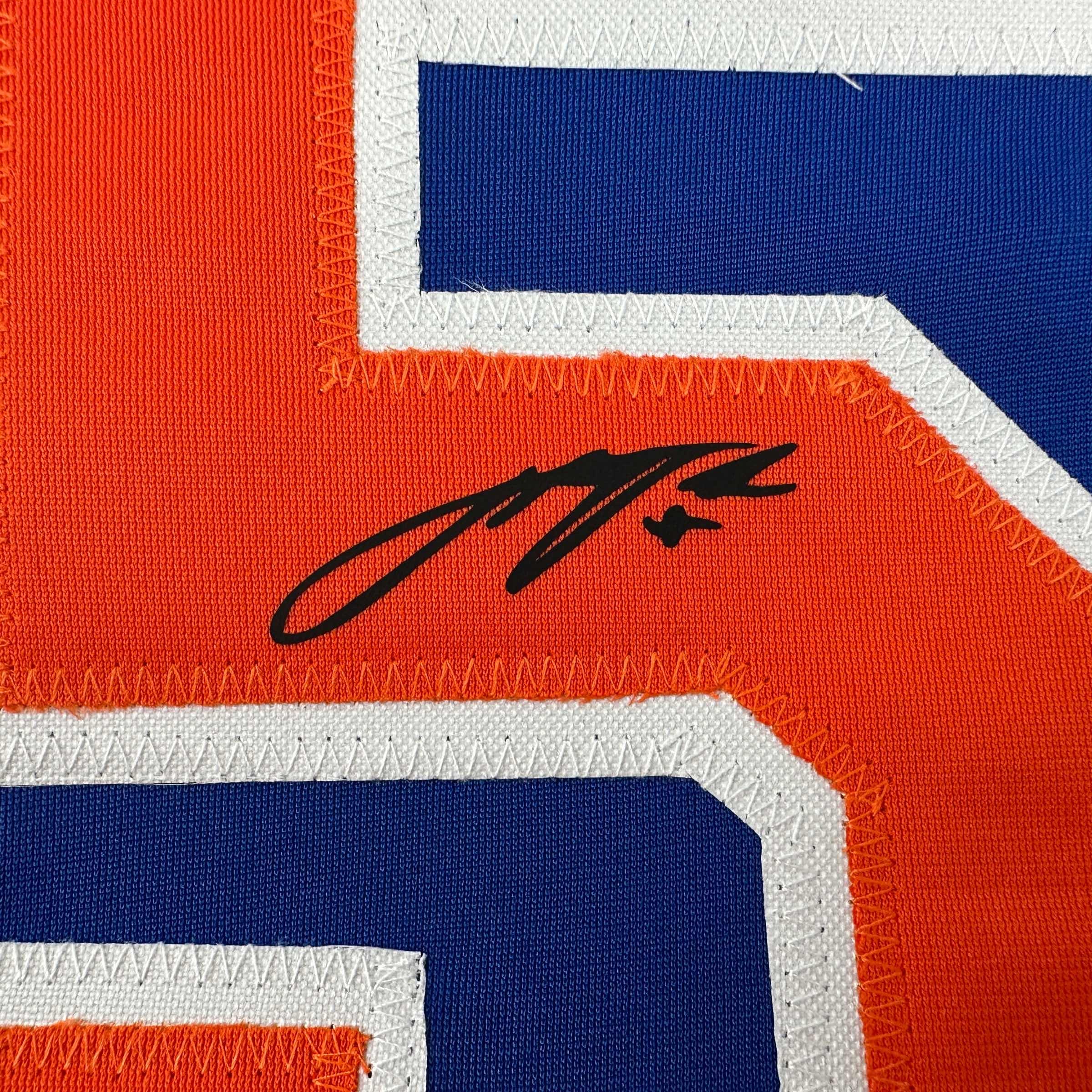 Facsimile Autographed Justin Verlander New York Blue Reprint Laser Auto Baseball Jersey Size Men's XL