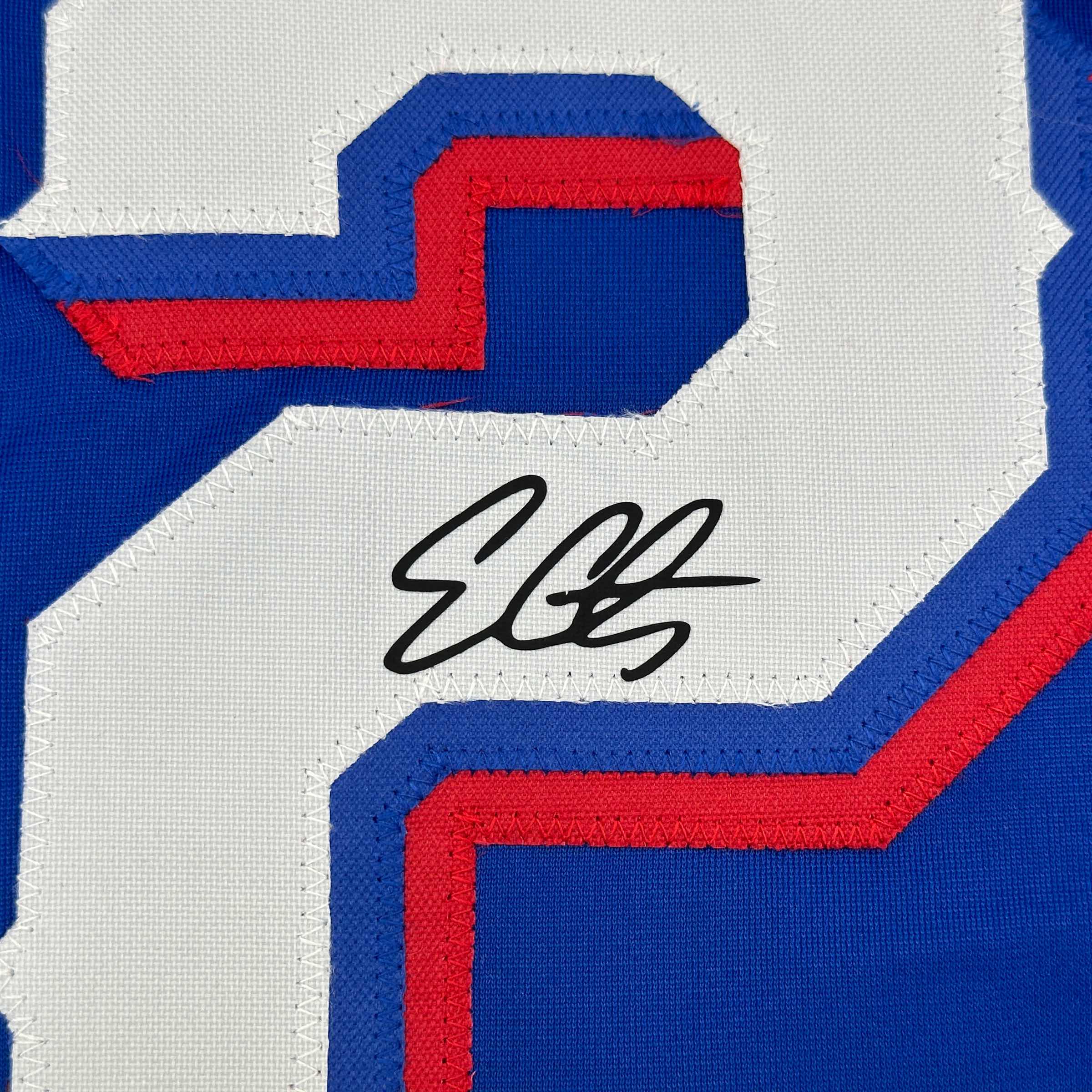 Facsimile Autographed Evan Carter Texas Blue Reprint Laser Auto Baseball Jersey Size Men's XL