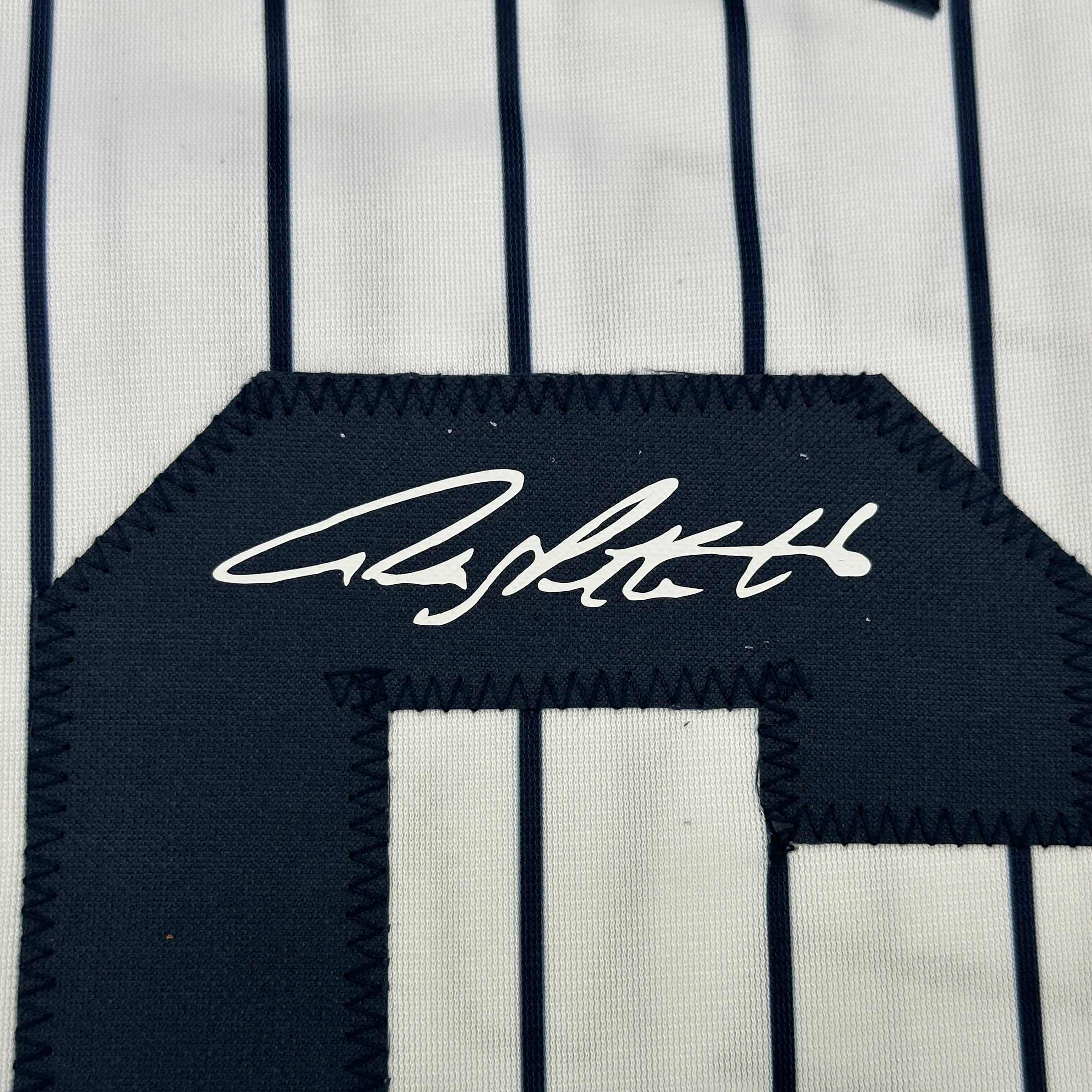 Facsimile Autographed Andy Pettitte New York Pinstripe Reprint Laser Auto Baseball Jersey Size Men's XL