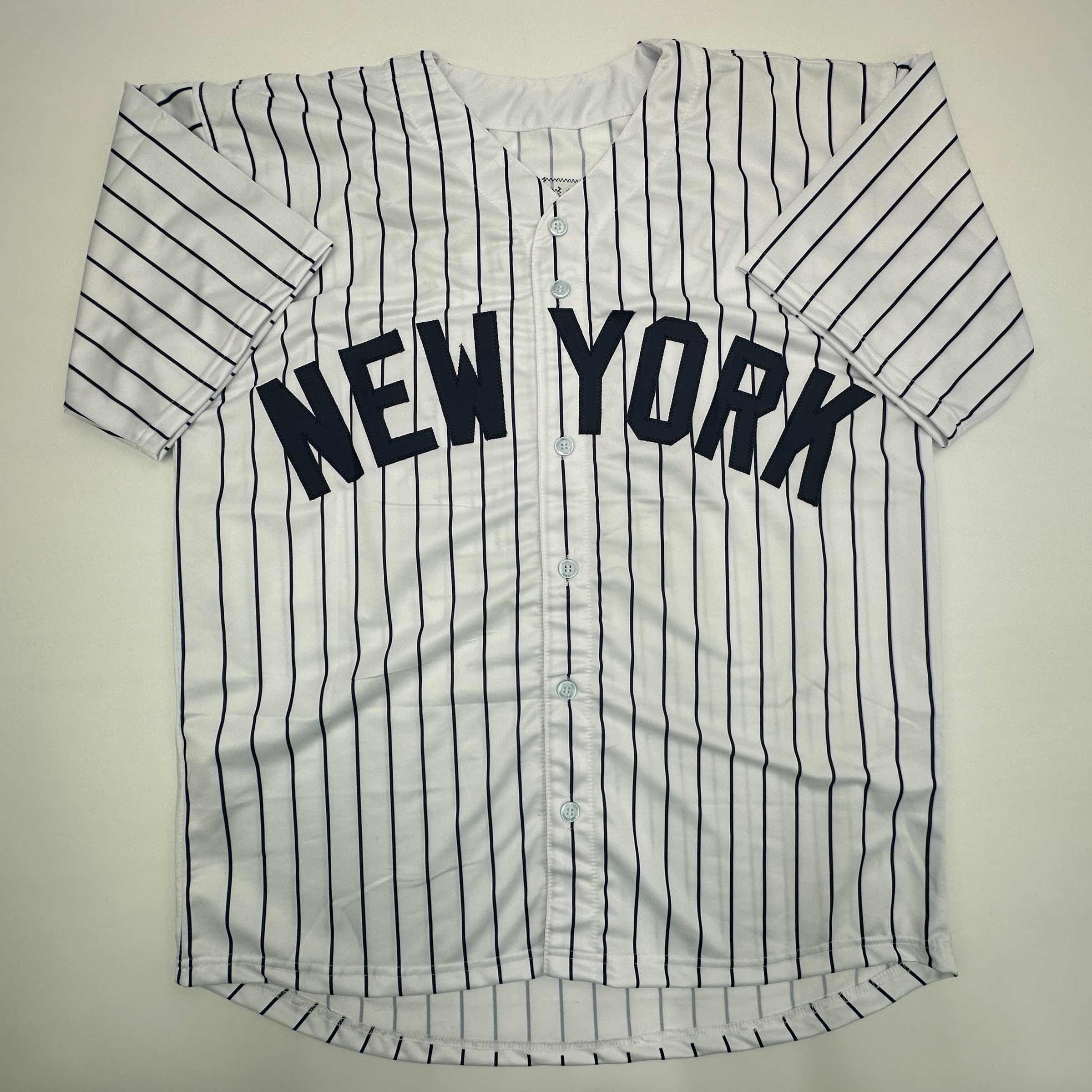 Facsimile Autographed Andy Pettitte New York Pinstripe Reprint Laser Auto Baseball Jersey Size Men's XL