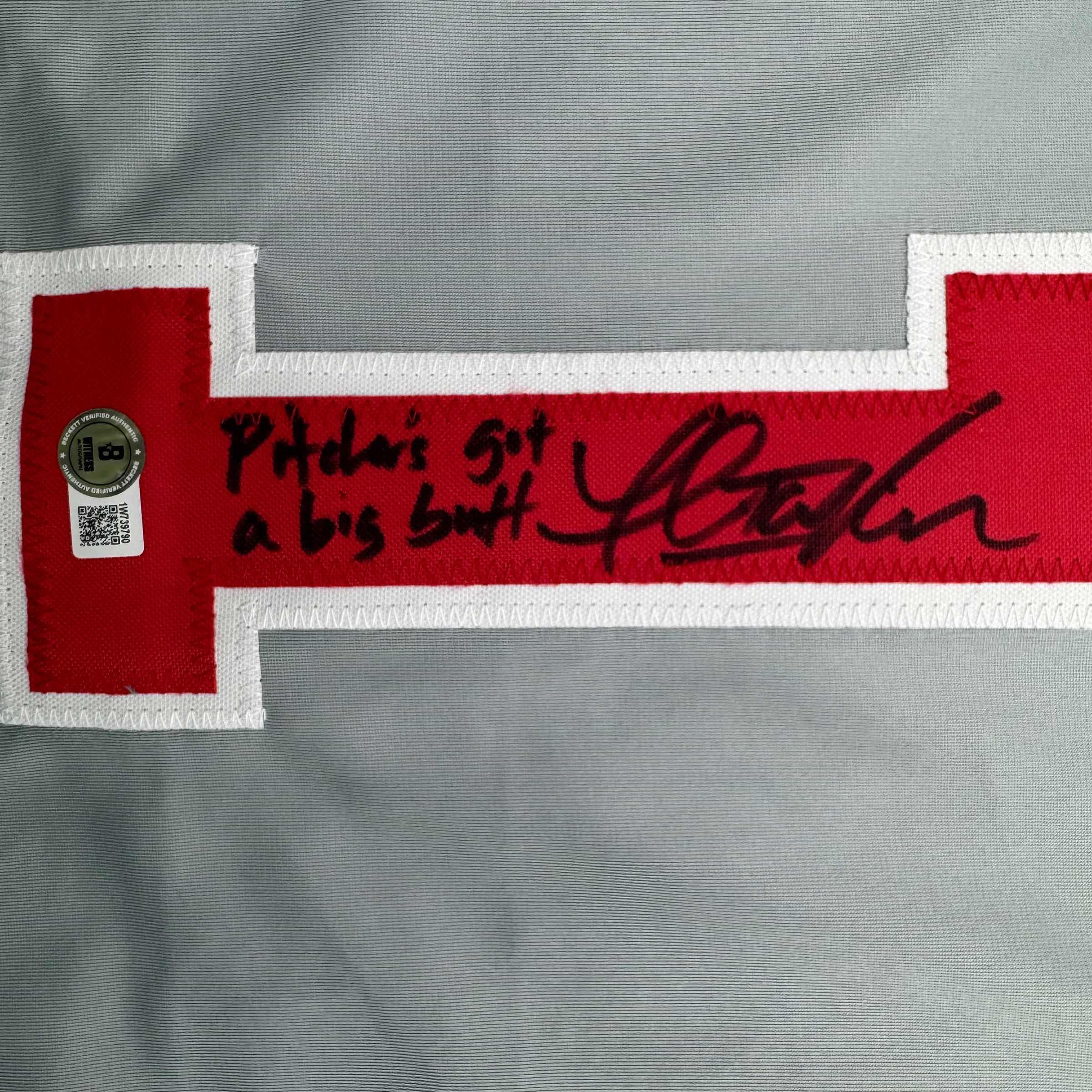 Autographed/Signed Thomas Ian Nicholas Rookie Of The Year Chicago Grey Baseball Jersey Beckett BAS COA