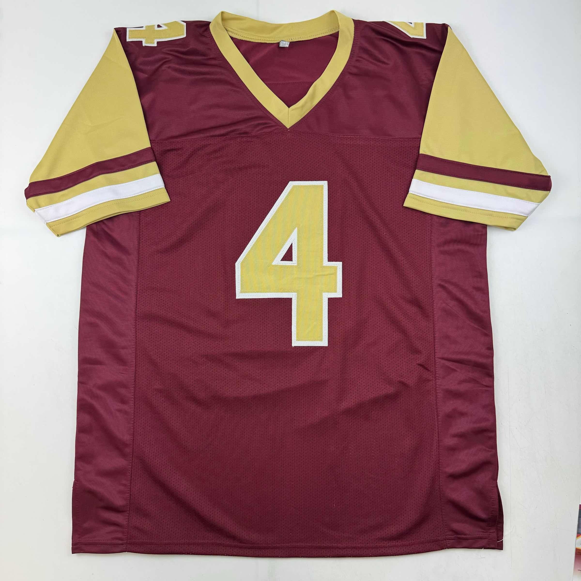 Autographed/Signed Zay Flowers Boston College Maroon Football Jersey Beckett BAS COA