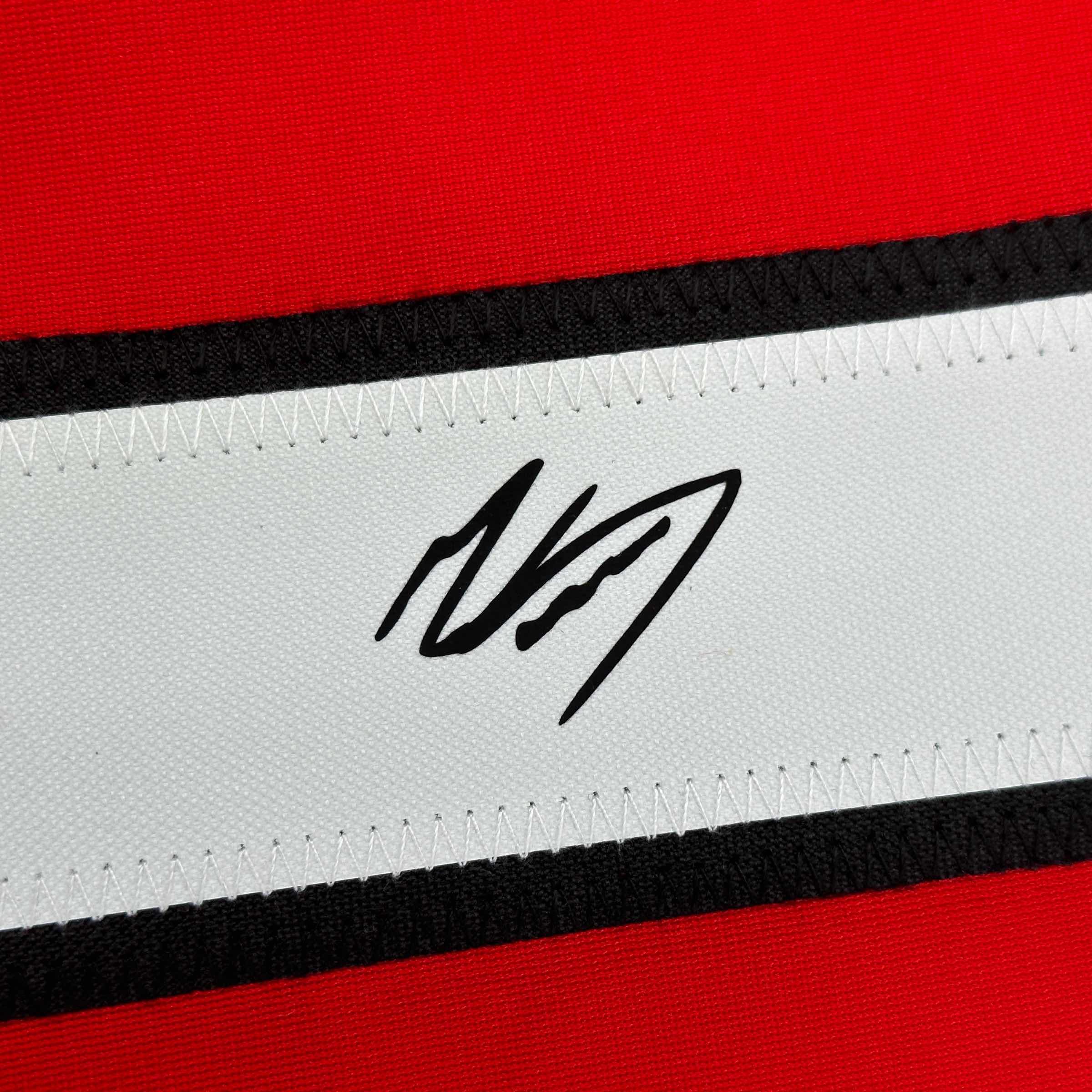Facsimile Autographed Mohamed Mo Salah Liverpool FC Red Reprint Laser Auto Soccer Jersey Size Men's XL