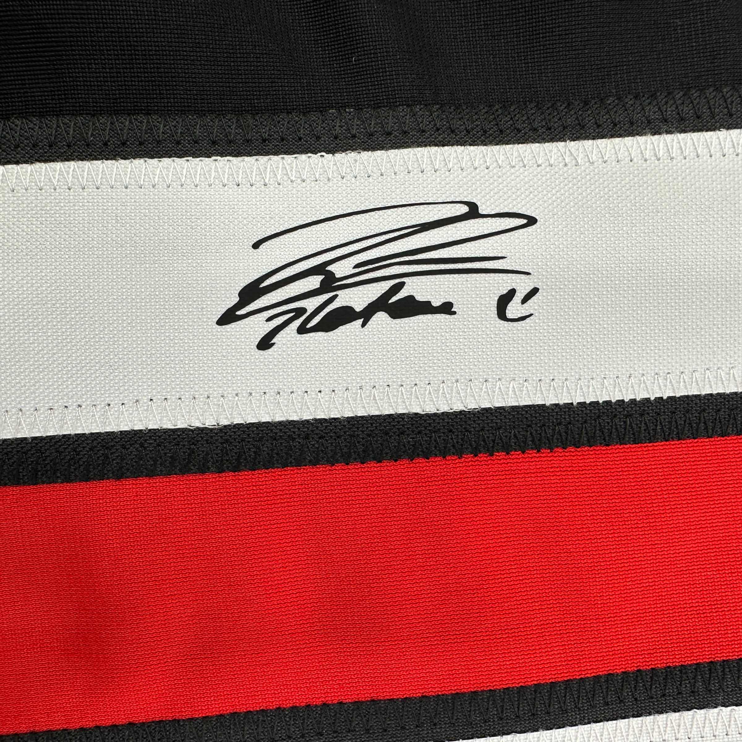 Facsimile Autographed Zlatan Ibrahimovic AC Milan Black/Red Reprint Laser Auto Soccer Jersey Size Men's XL