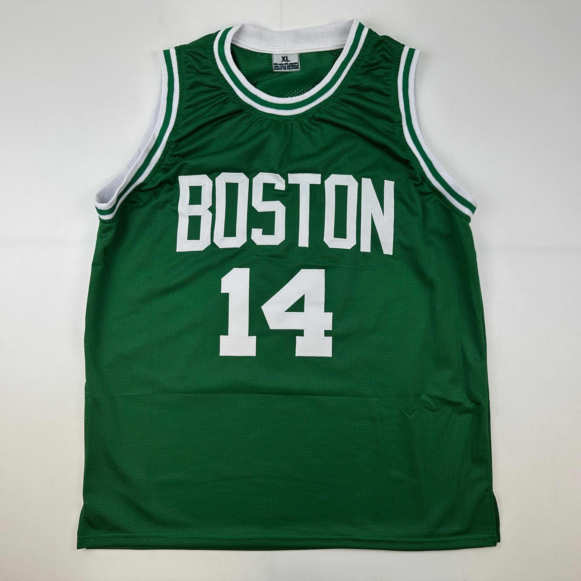 Facsimile Autographed Bob Cousy Boston Green Reprint Laser Auto Basketball Jersey Size Men's XL