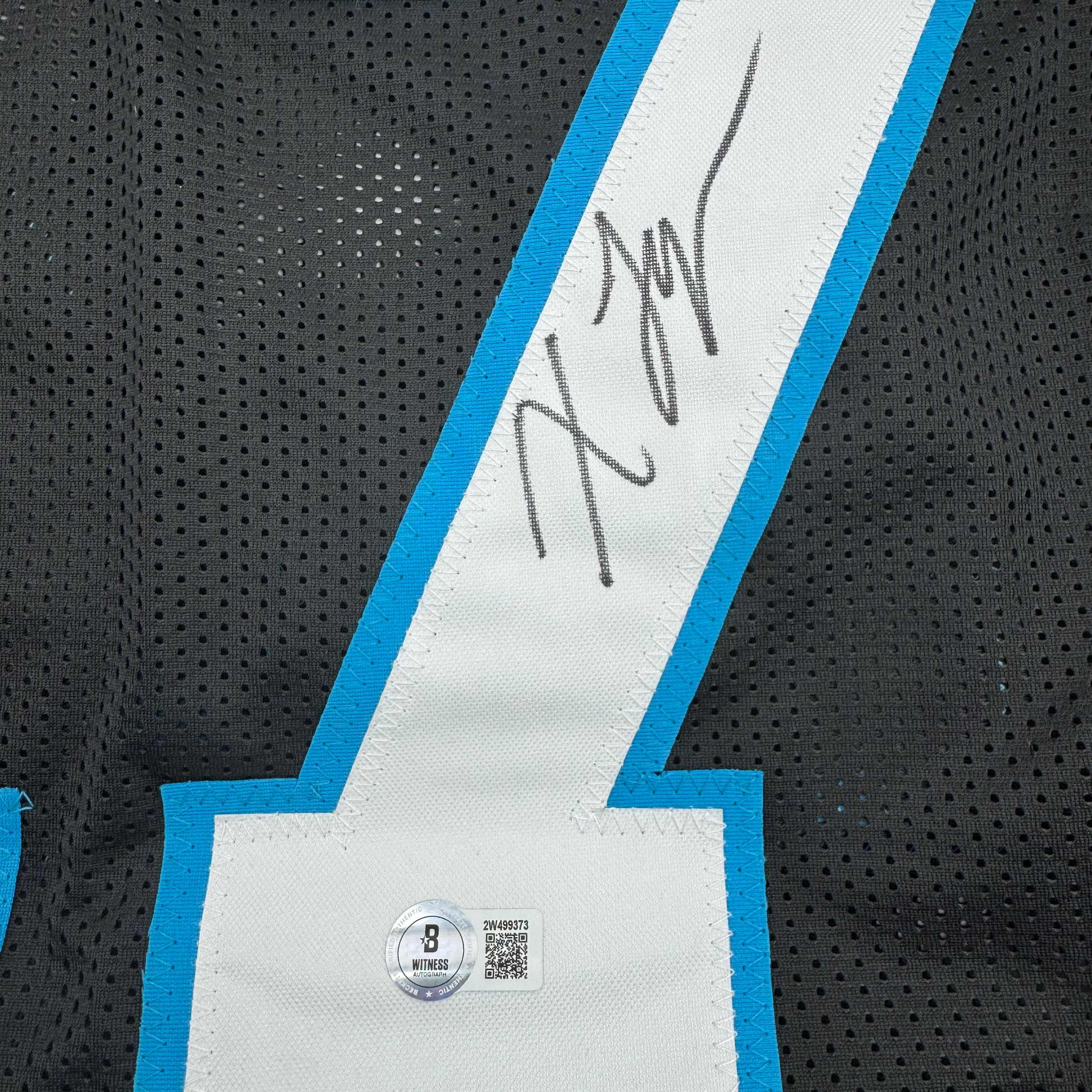 Autographed/Signed Xavier Legette Carolina Black Football Jersey Beckett BAS COA