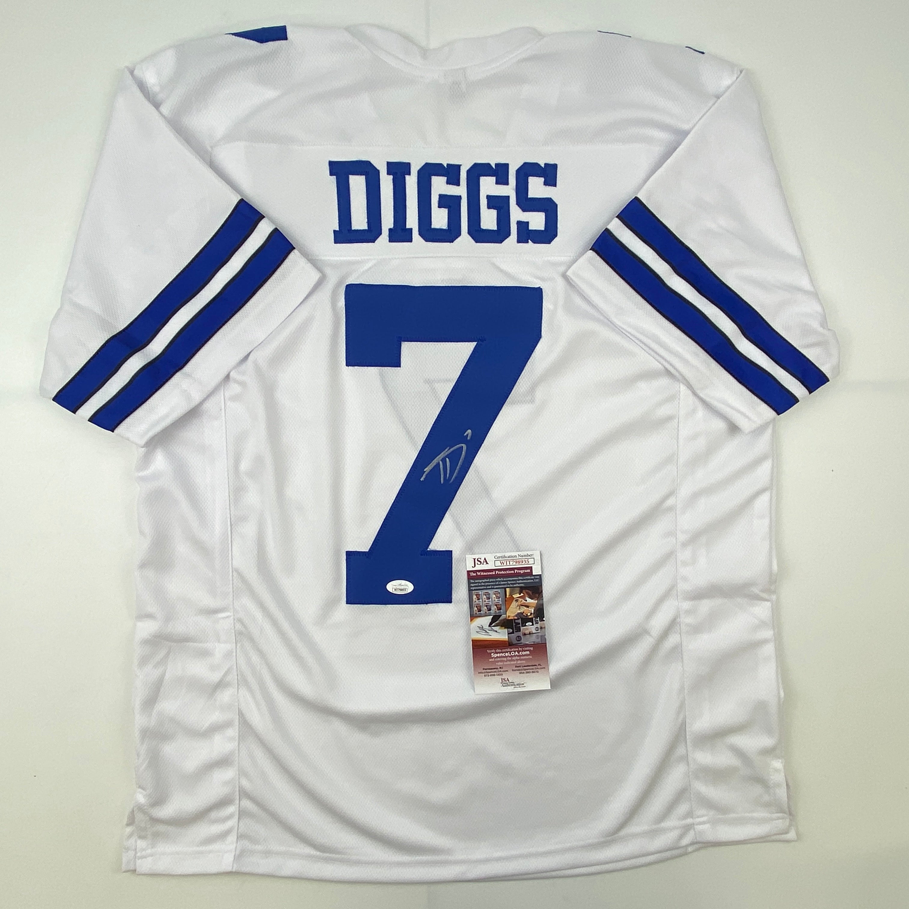 Autographed/Signed Trevon Diggs Dallas White Football Jersey JSA COA