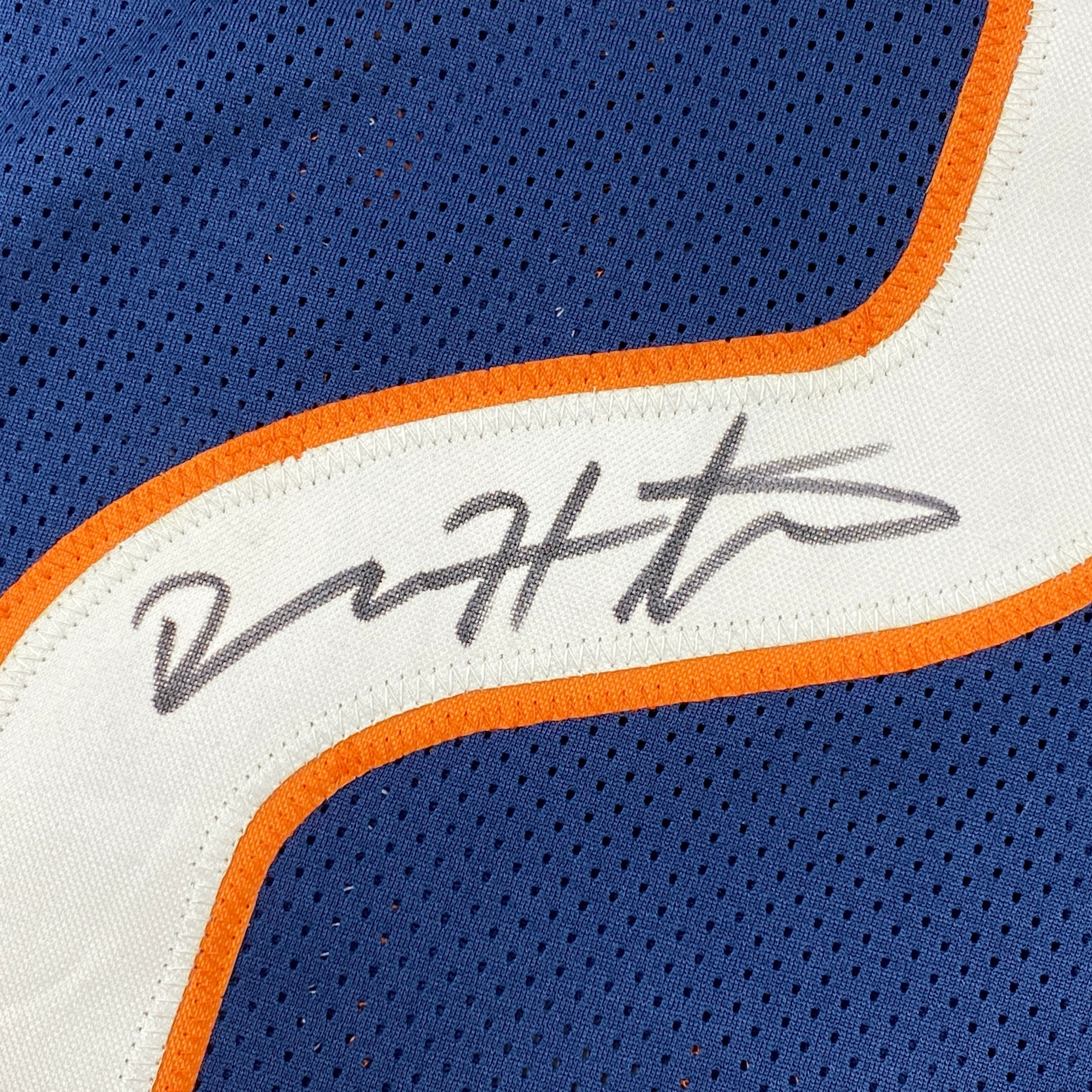 Autographed/Signed Devin Hester Chicago Blue Football Jersey JSA COA
