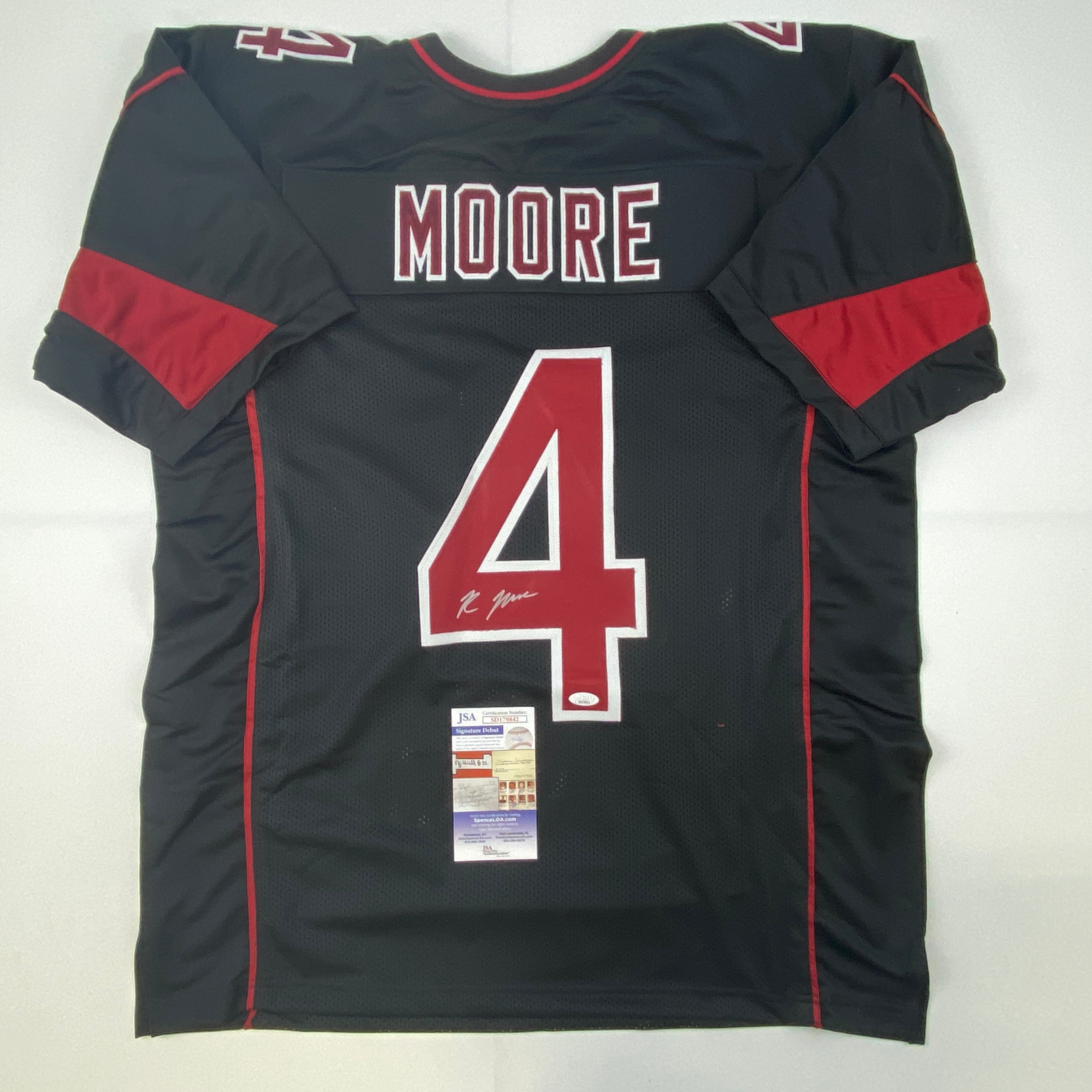 Autographed/Signed Rondale Moore Arizona Black Color Rush Football Jersey JSA COA