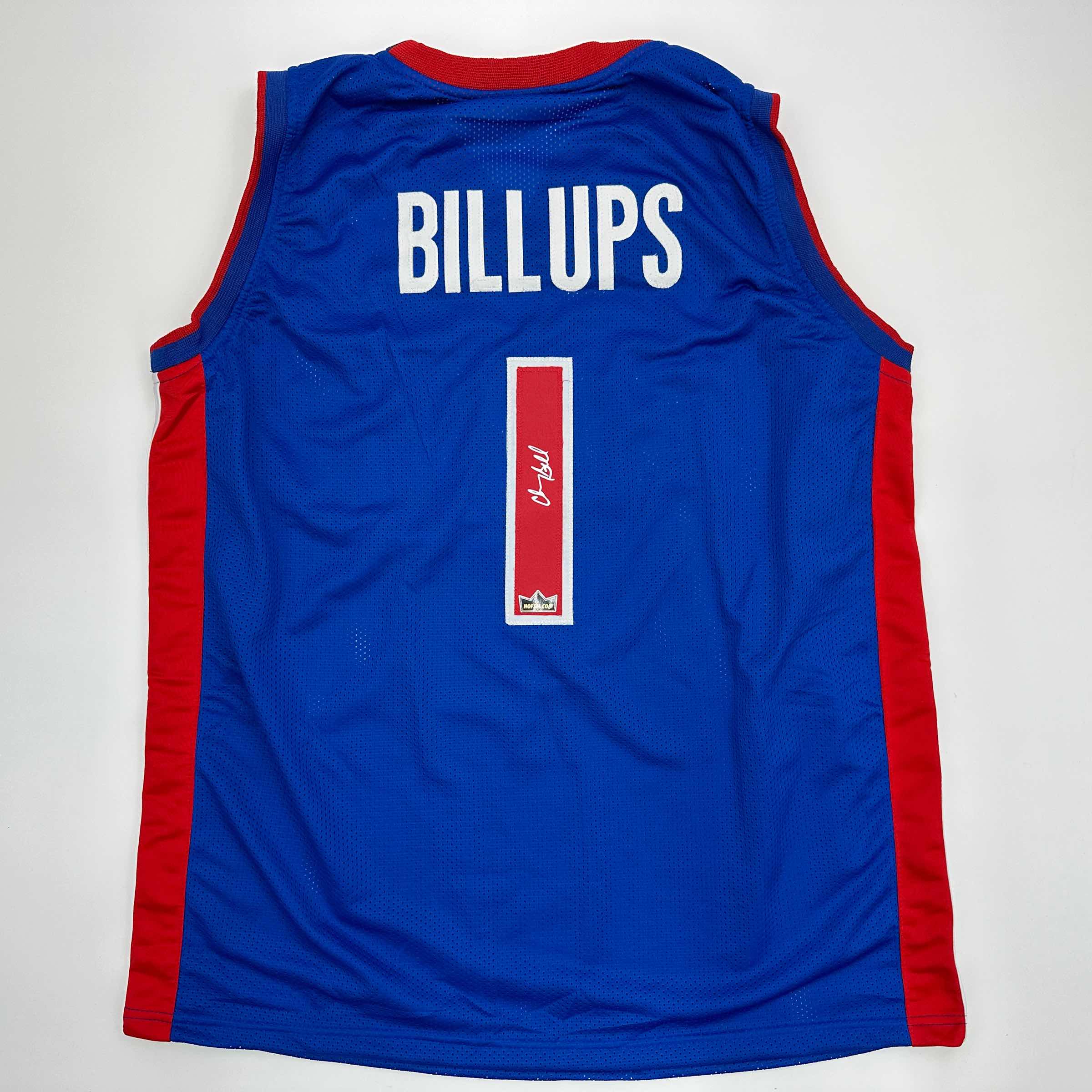 Facsimile Autographed Chauncey Billups Detroit Blue Reprint Laser Auto Basketball Jersey Size Men's XL