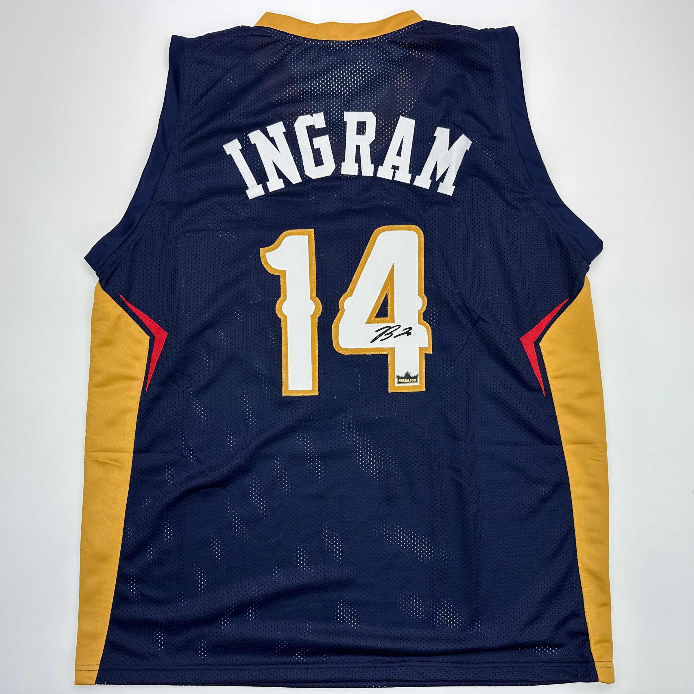 Facsimile Autographed Brandon Ingram New Orleans Blue Reprint Laser Auto Basketball Jersey Size Men's XL