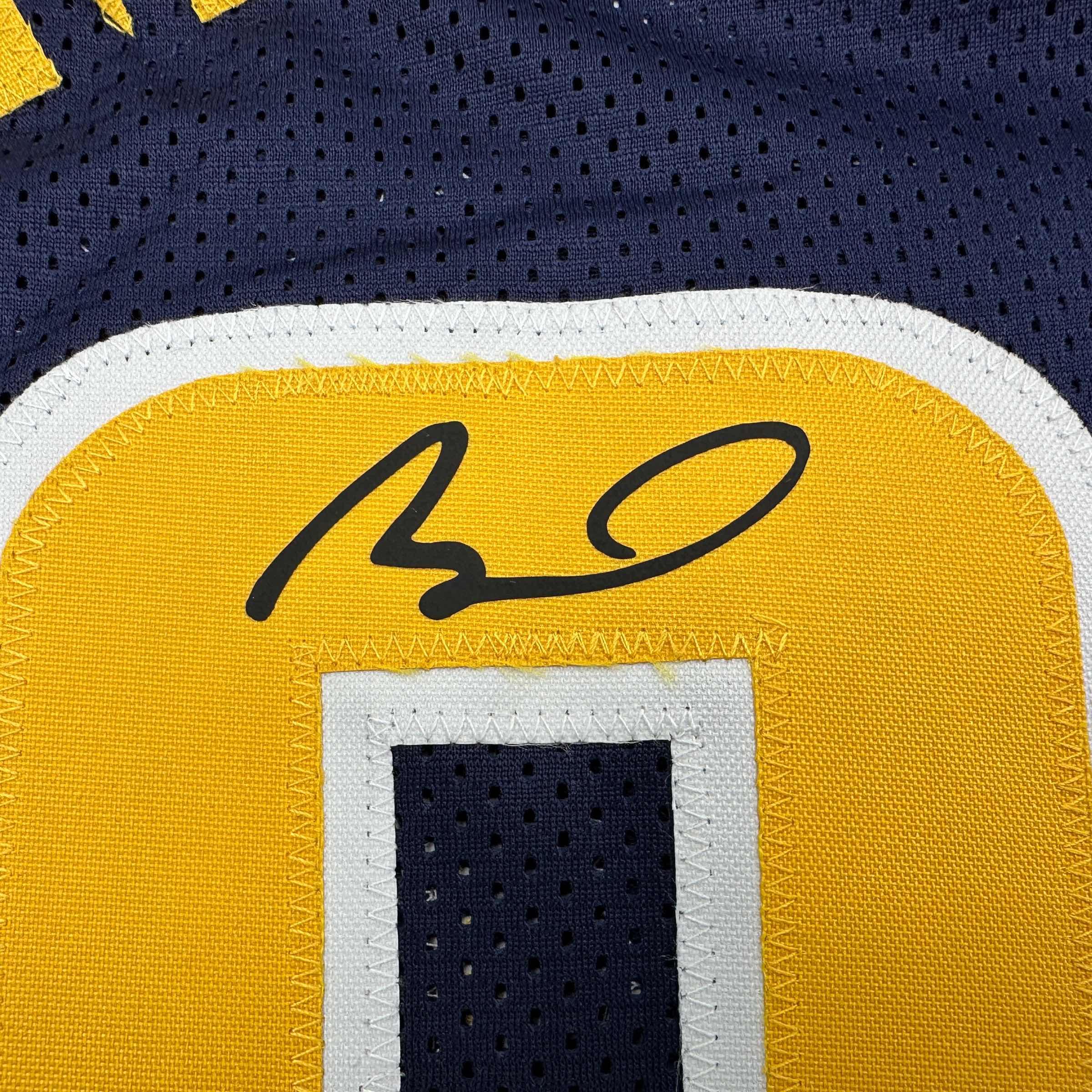 Framed Facsimile Autographed Bennedict Mathurin 35x39 Indiana Blue Reprint Laser Auto Basketball Jersey