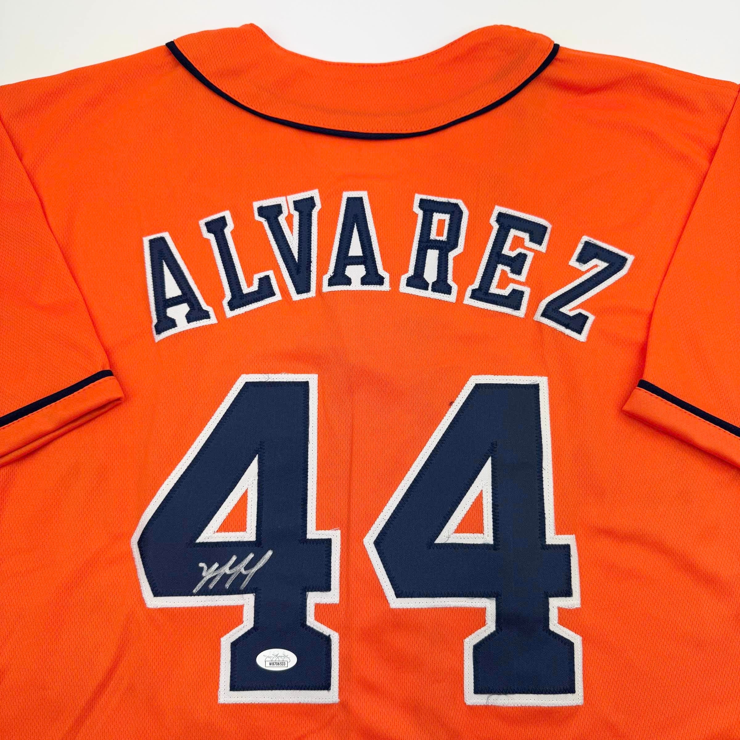 Autographed/Signed Yordan Alvarez Houston Orange Baseball Jersey JSA COA