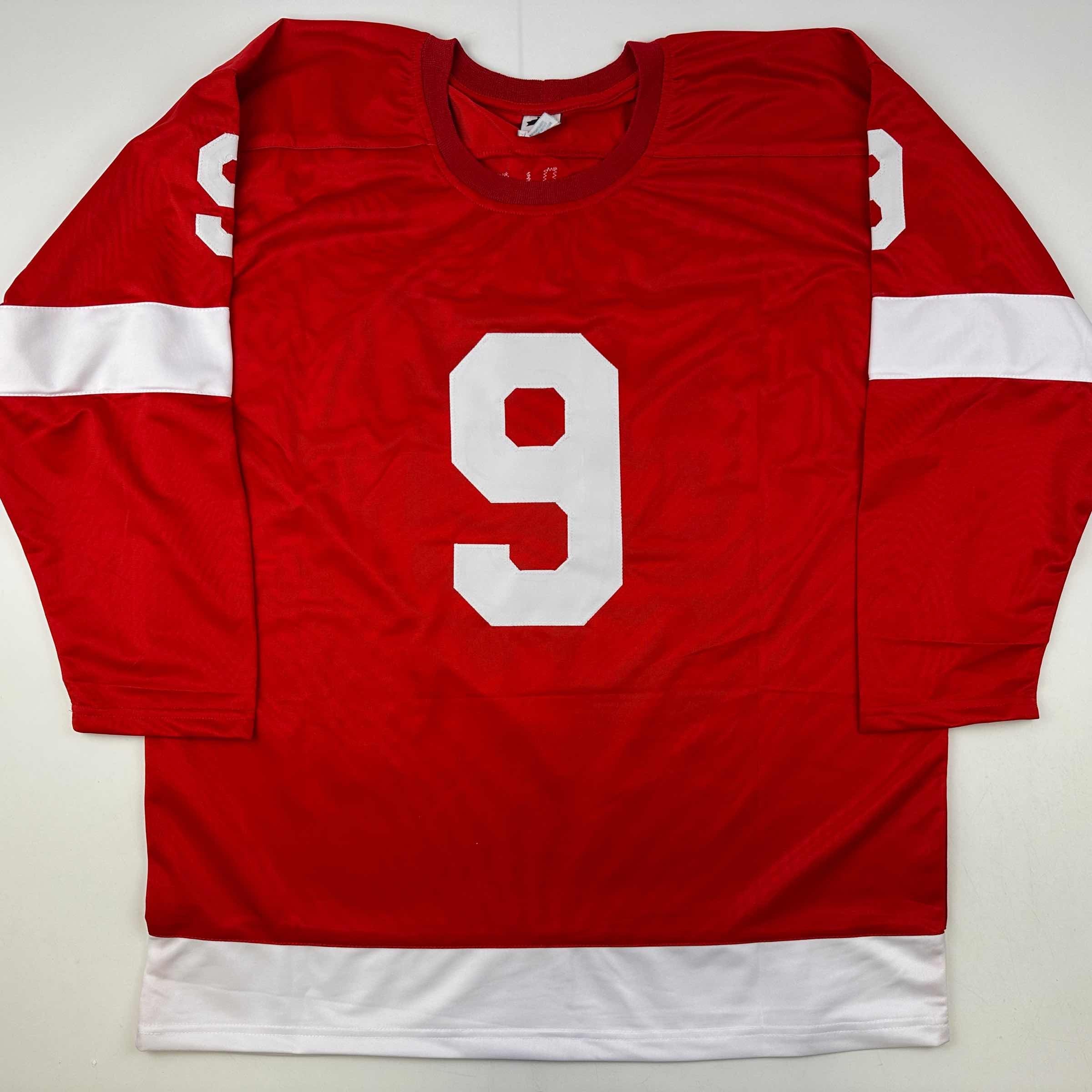 Facsimile Autographed Gordie Howe Detroit Red Reprint Laser Auto Hockey Jersey Size Men's XL