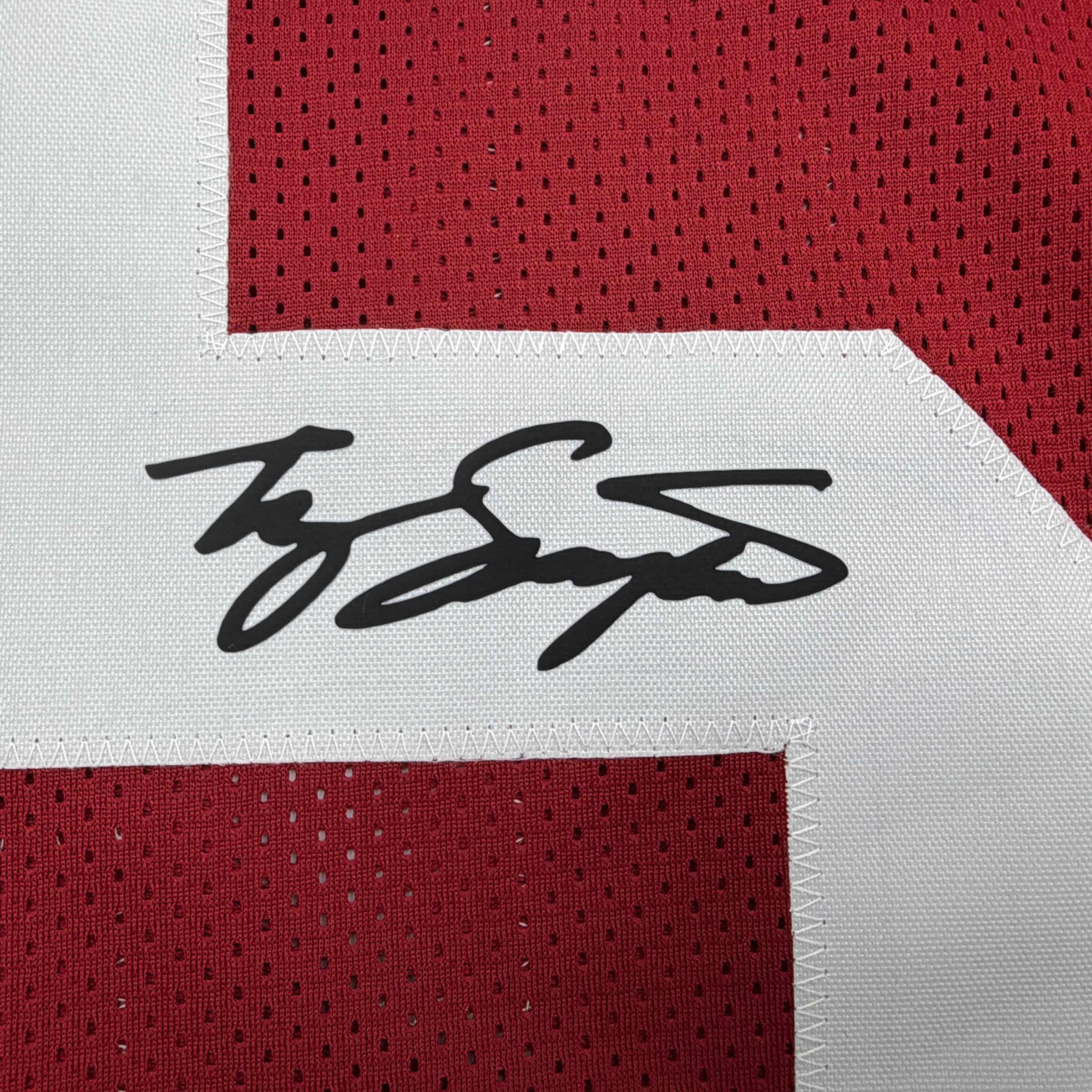 Facsimile Autographed Tyler Ty Simpson Alabama Red Reprint Laser Auto College Football Jersey Size Men's XL