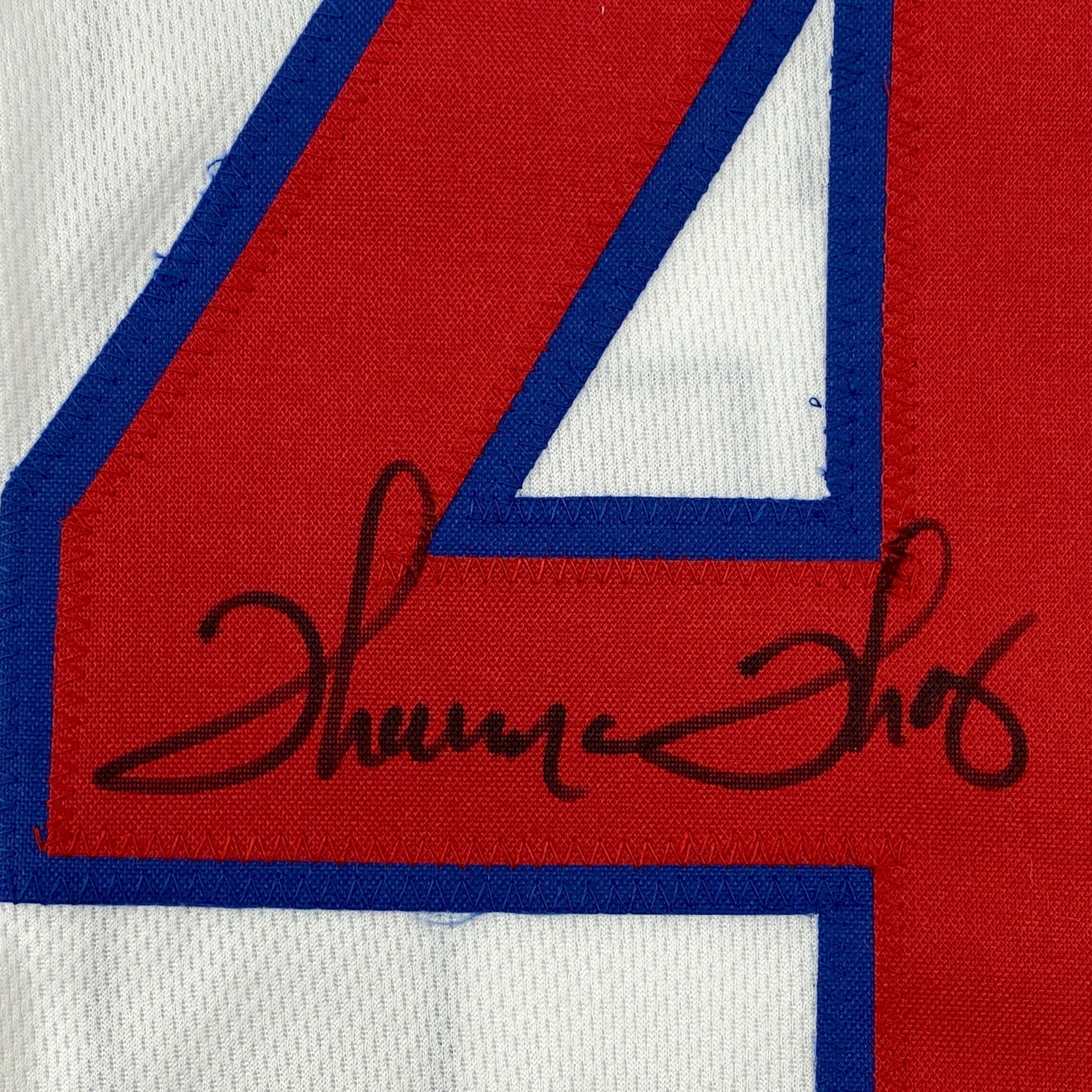 Autographed/Signed Thurman Thomas Buffalo White Alternate Football Jersey JSA COA