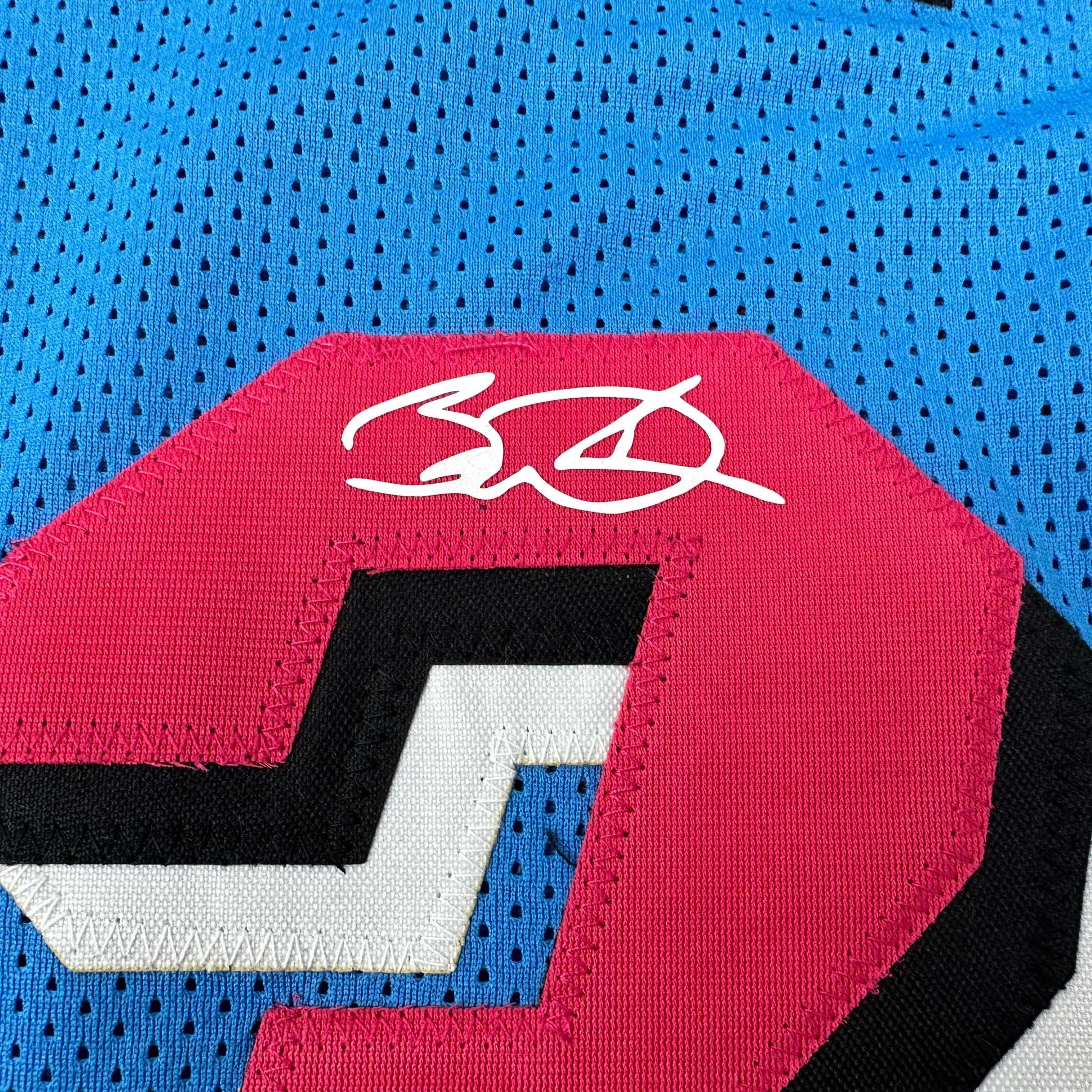 Facsimile Autographed Dwyane Wade Miami Blue Vice City Reprint Laser Auto Basketball Jersey Size Men's XL