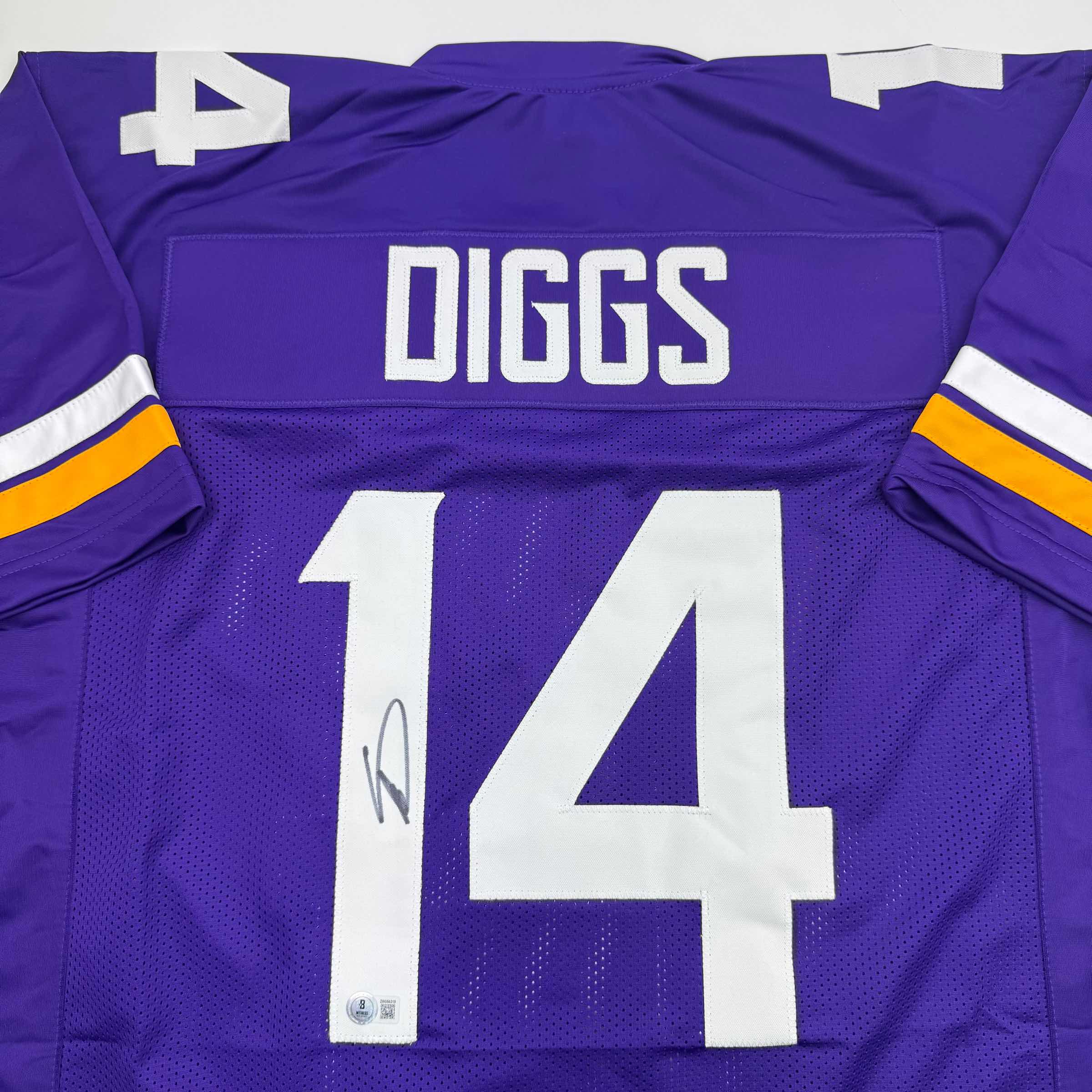 Autographed/Signed Stefon Diggs Minnesota Purple Football Jersey Beckett BAS COA