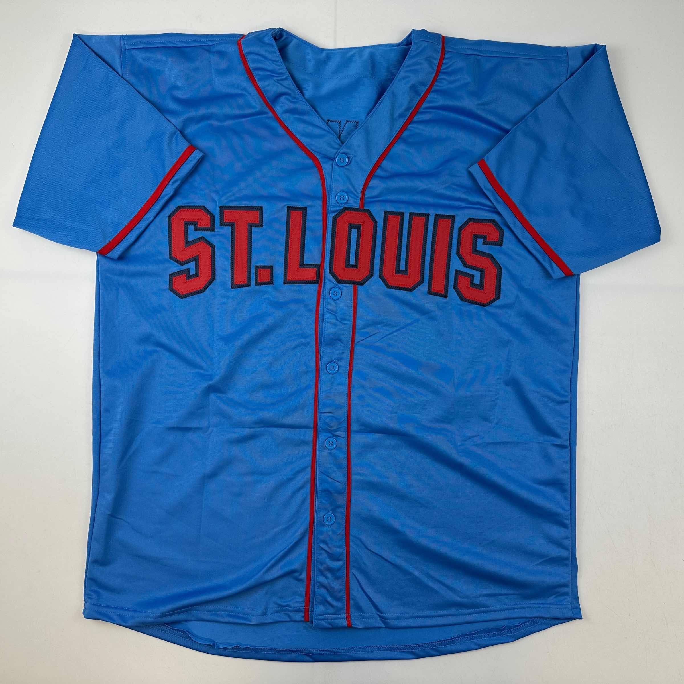 Facsimile Autographed Nolan Arenado St. Louis Blue Reprint Laser Auto Baseball Jersey Size Men's XL