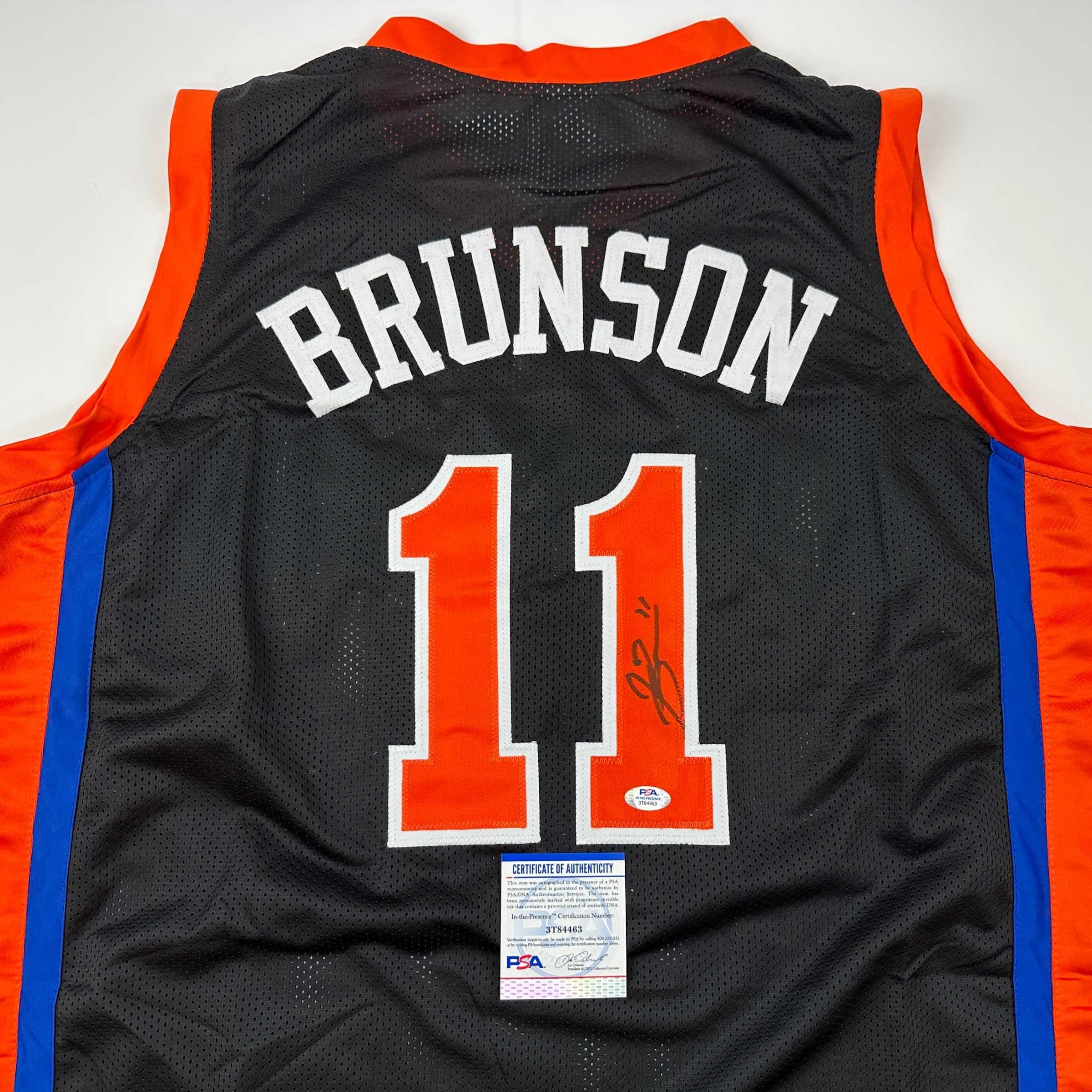 Autographed/Signed Jalen Brunson New York Black Basketball Jersey PSA/DNA COA