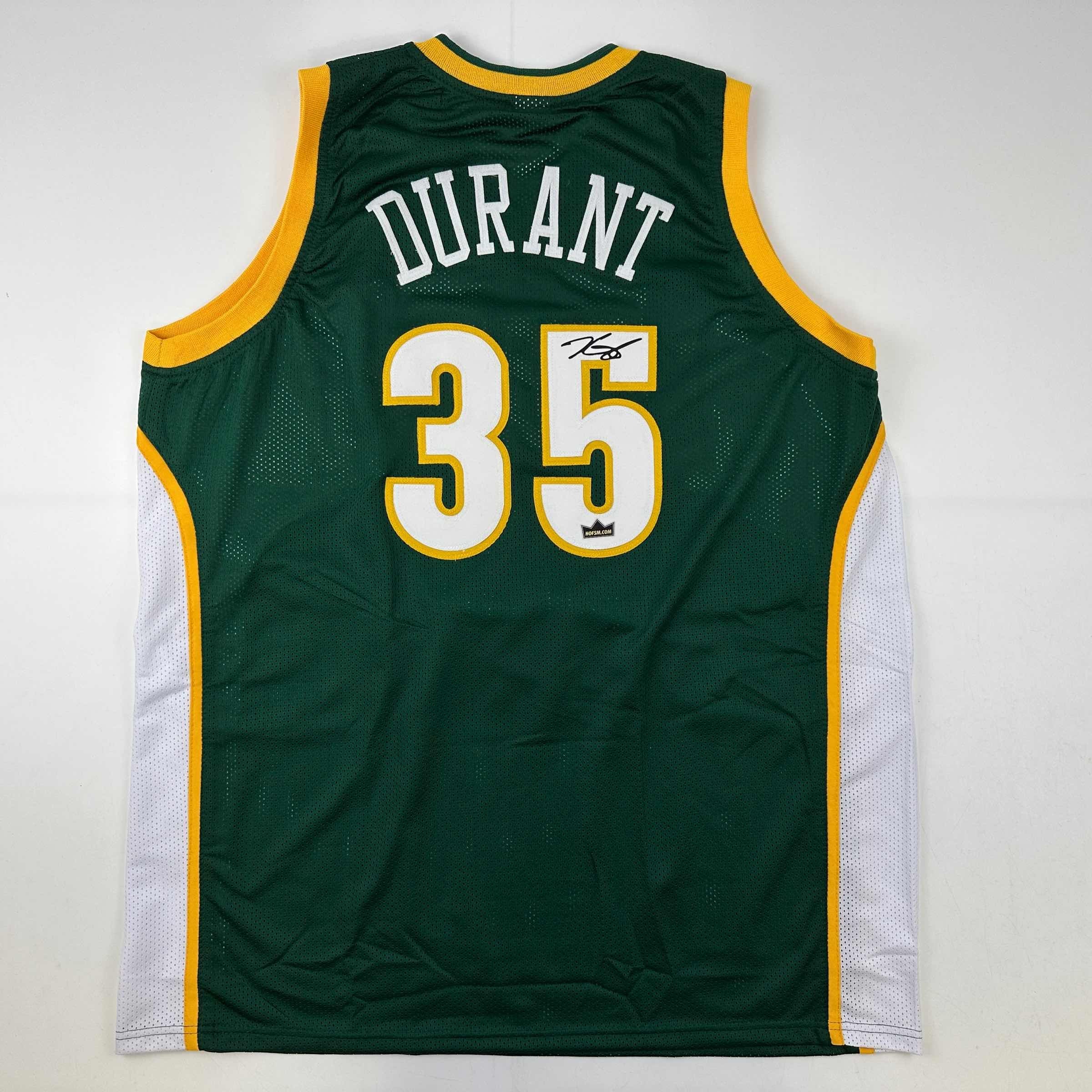 Facsimile Autographed Kevin Durant Seattle Rookie Green Reprint Laser Auto Basketball Jersey Size Men's XL