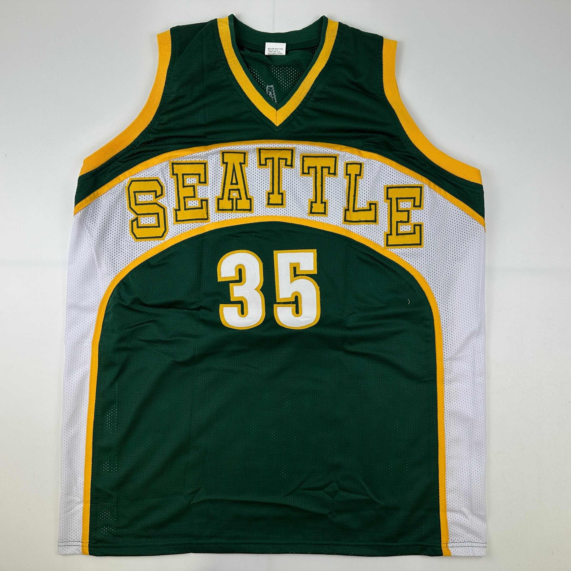 Facsimile Autographed Kevin Durant Seattle Rookie Green Reprint Laser Auto Basketball Jersey Size Men's XL