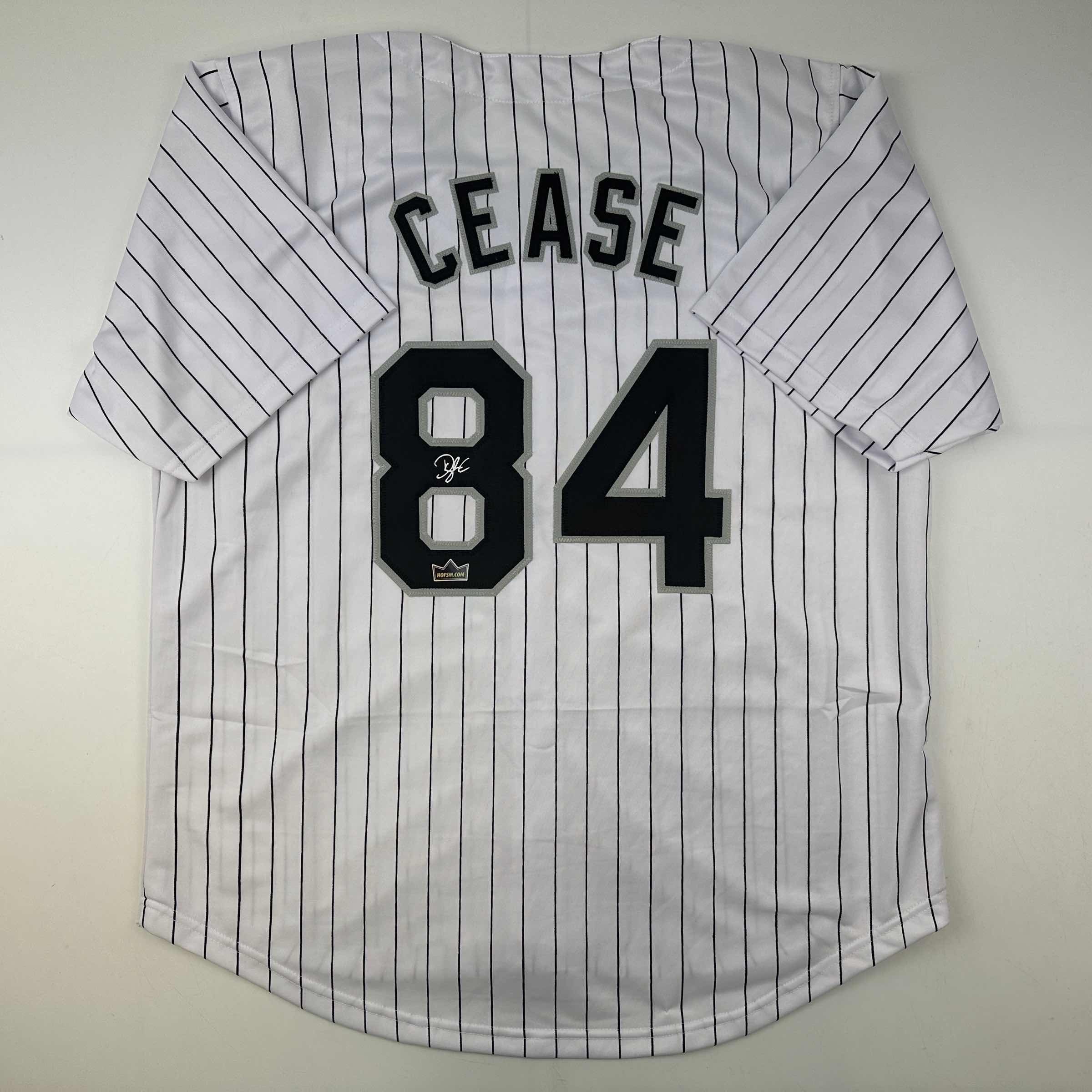 Facsimile Autographed Dylan Cease Chicago Pinstripe Reprint Laser Auto Baseball Jersey Size Men's XL