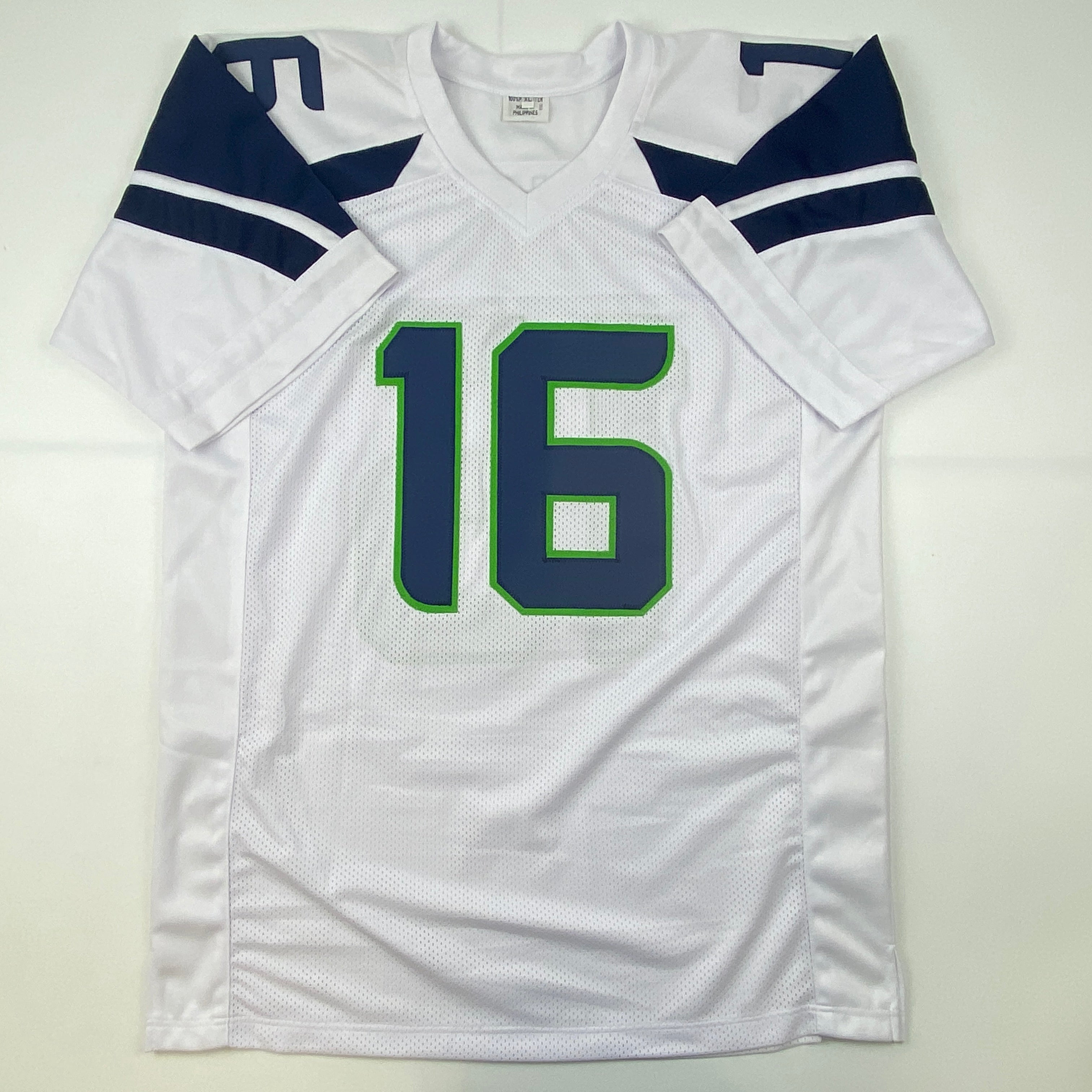 Autographed/Signed Tyler Lockett Seattle White Football Jersey JSA COA
