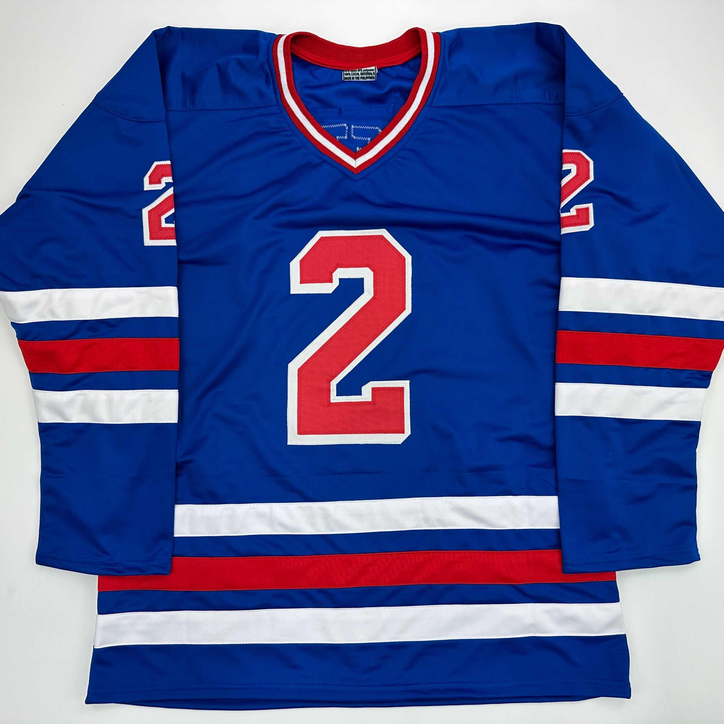 Facsimile Autographed Brian Leetch New York Blue Reprint Laser Auto Hockey Jersey Size Men's XL