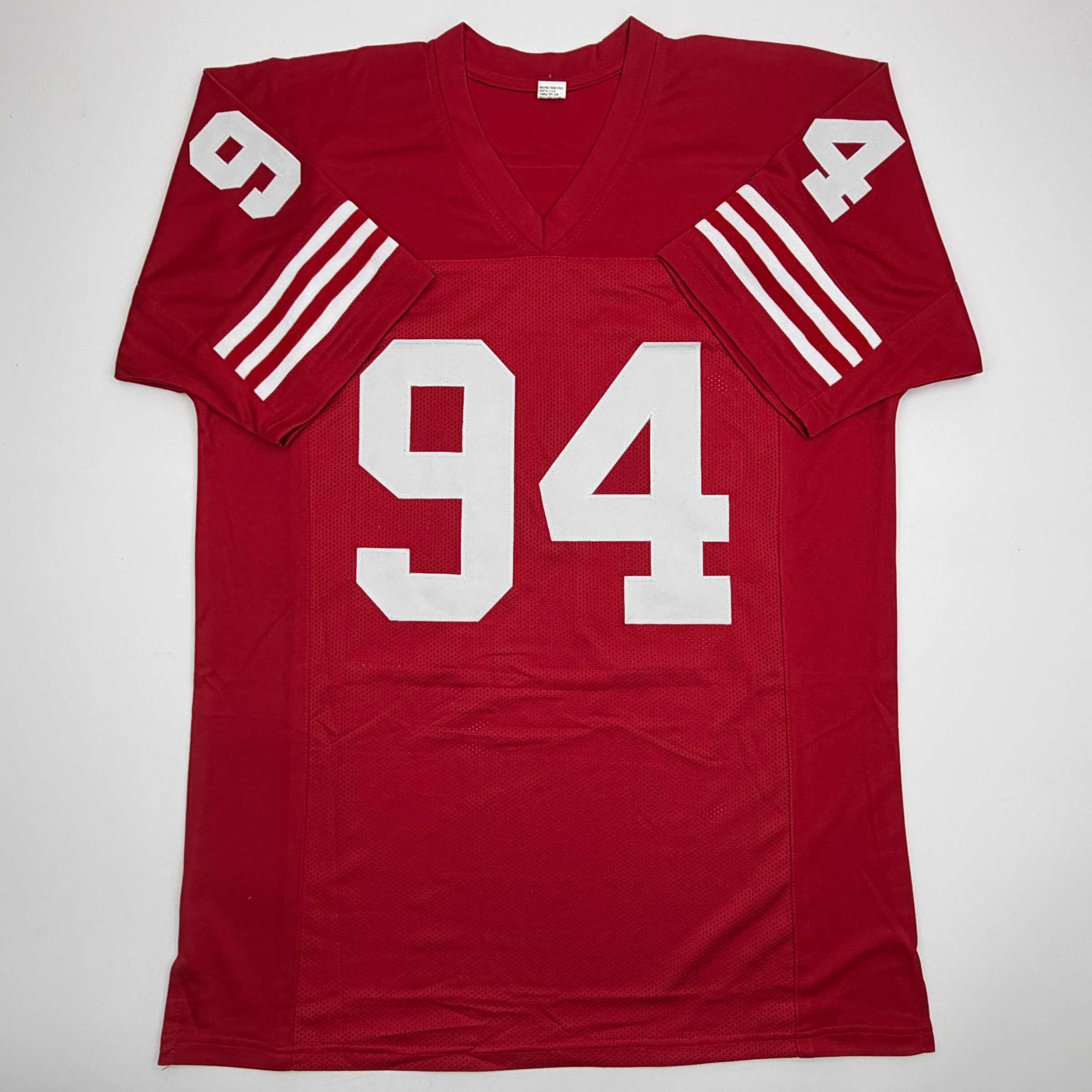 Autographed/Signed Charles Haley San Francisco Red Football Jersey JSA COA