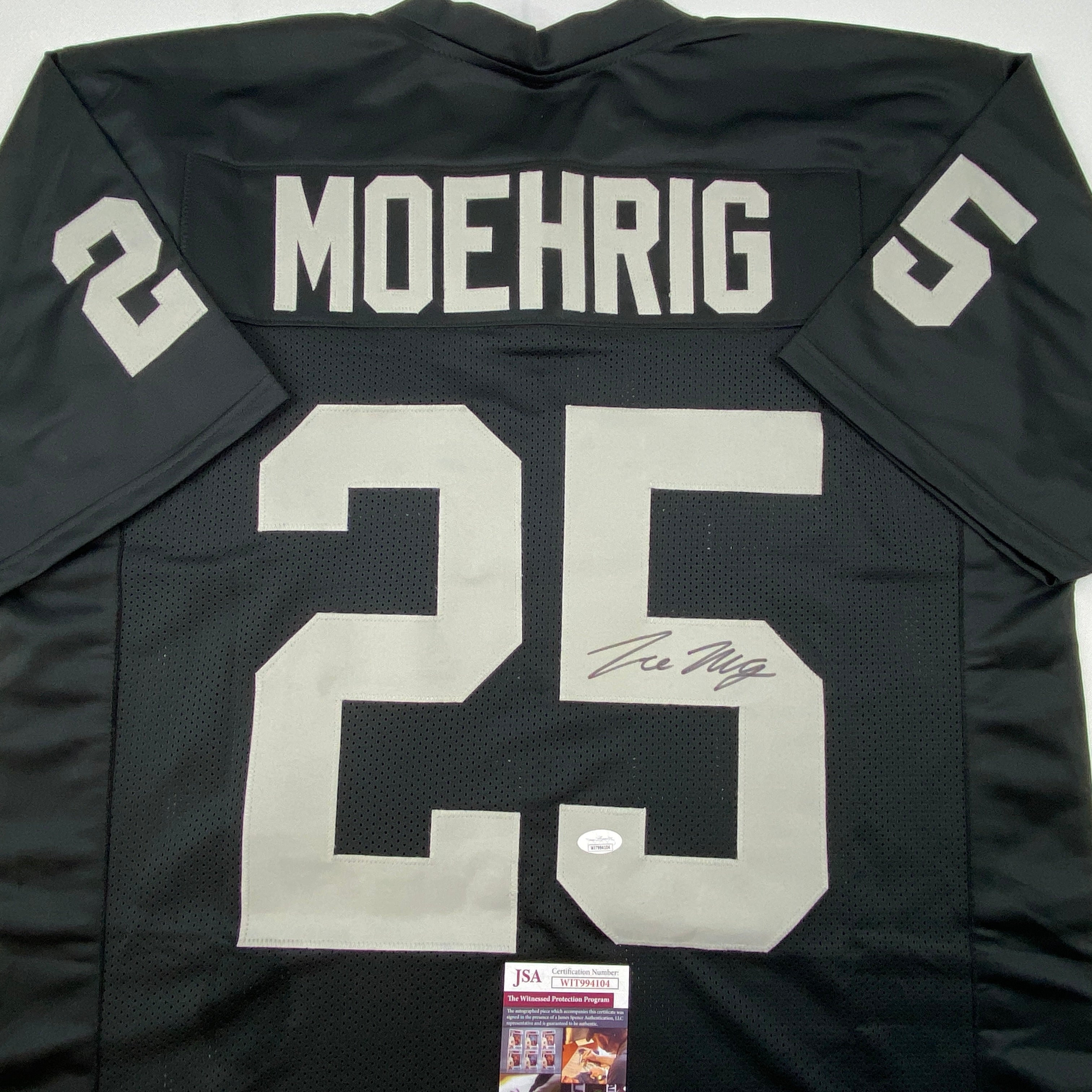 Autographed/Signed Trevon Moehrig Las Vegas Oakland Black Football Jersey JSA COA