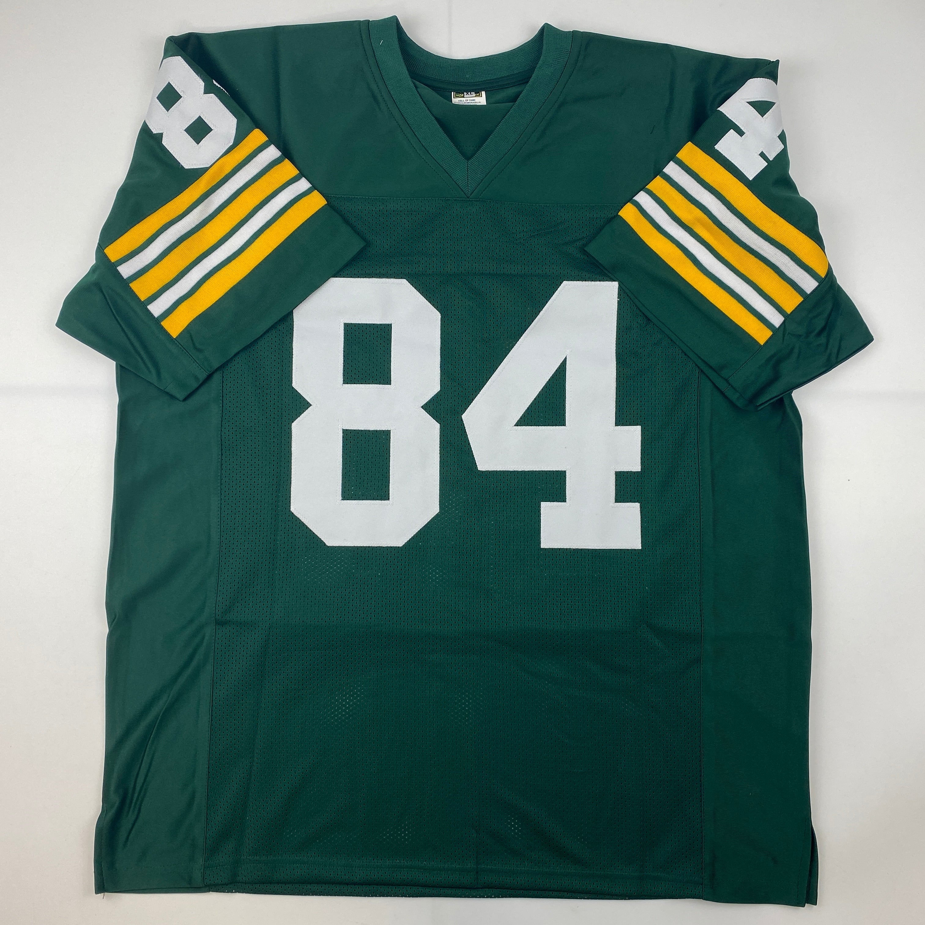 Autographed/Signed Sterling Sharpe Green Bay Green Football Jersey Beckett BAS COA