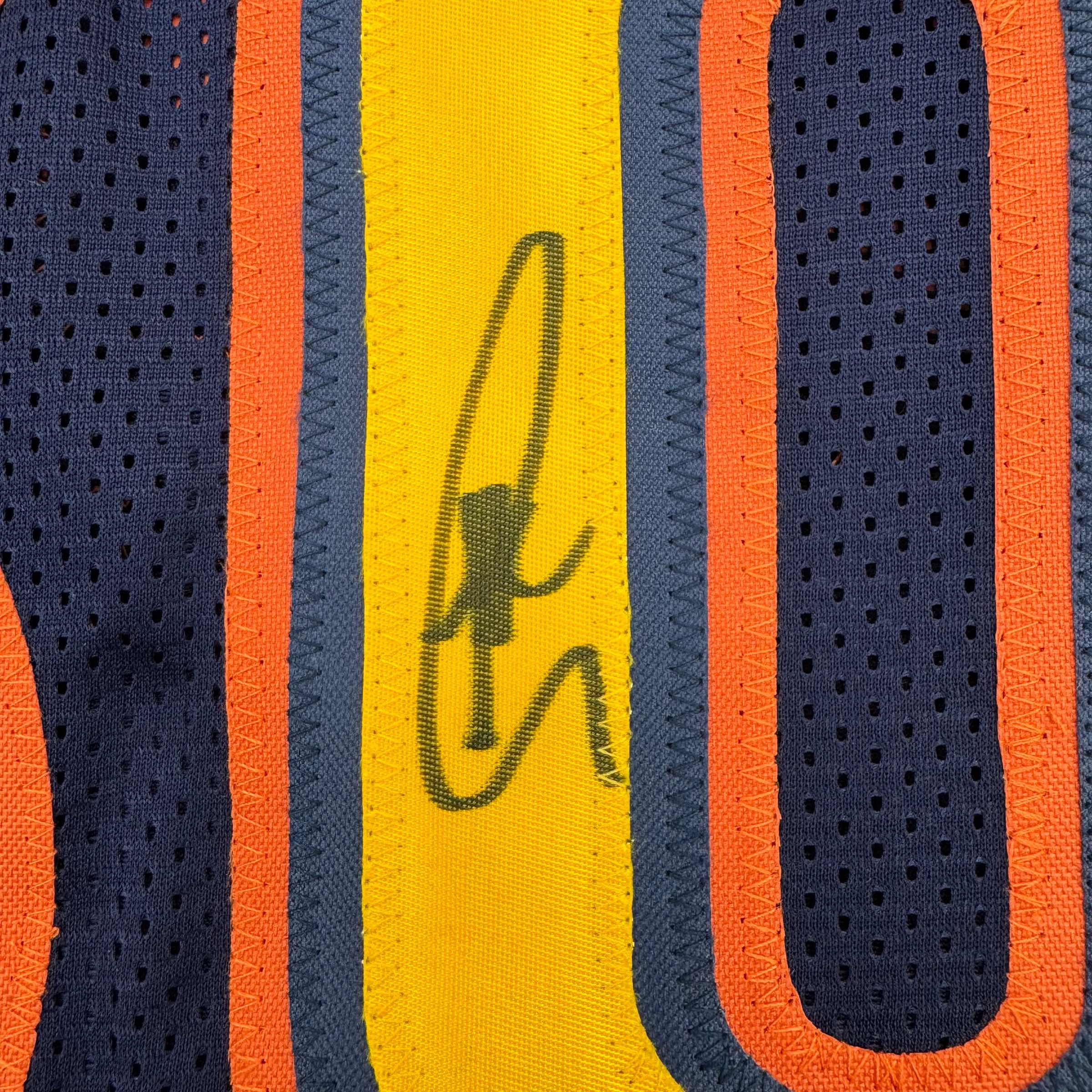 Autographed/Signed Stephen Steph Curry Golden State Navy Blue Throwback Basketball Jersey JSA COA