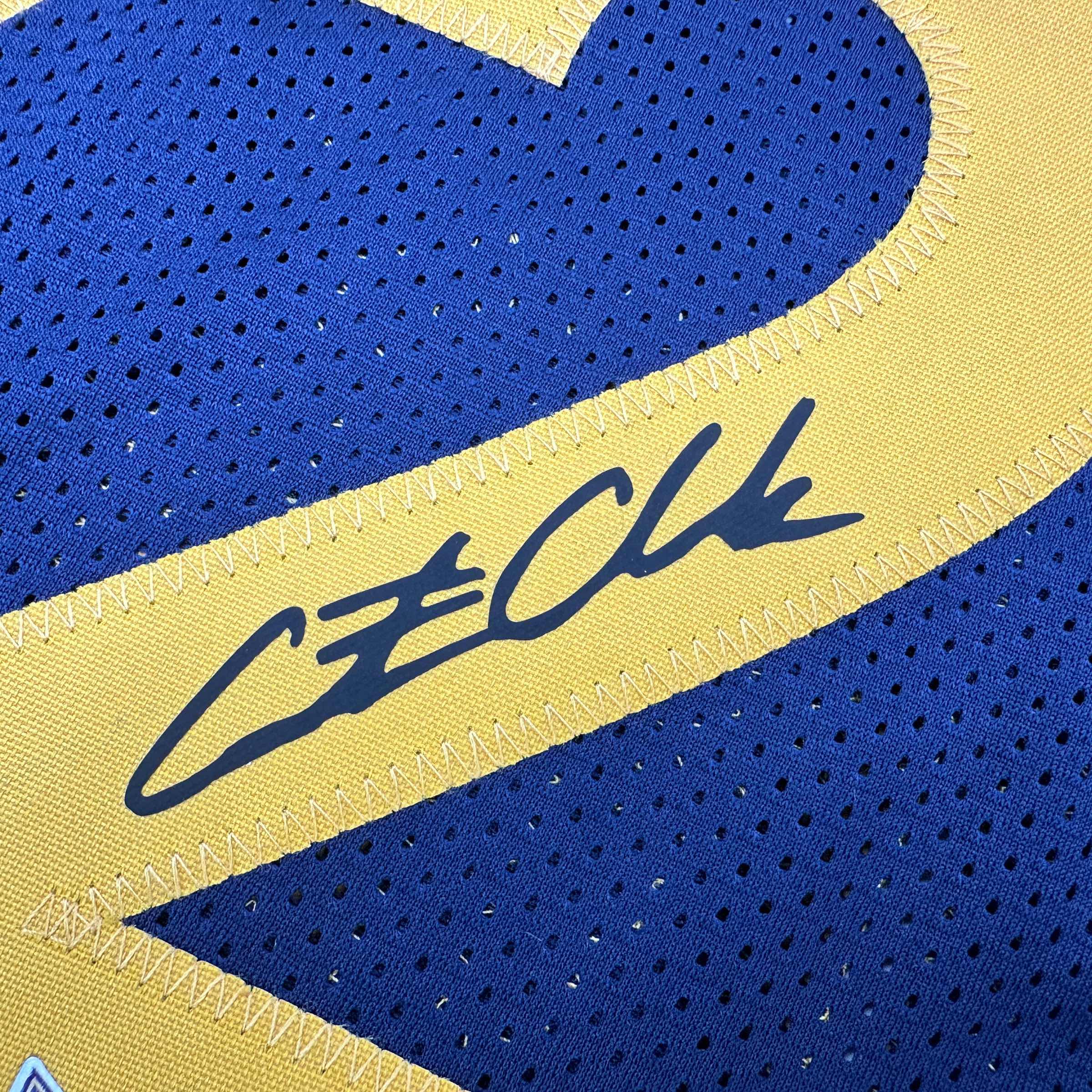 Facsimile Autographed Caitlin Clark Indiana Blue Reprint Laser Auto Basketball Jersey Size Men's XL